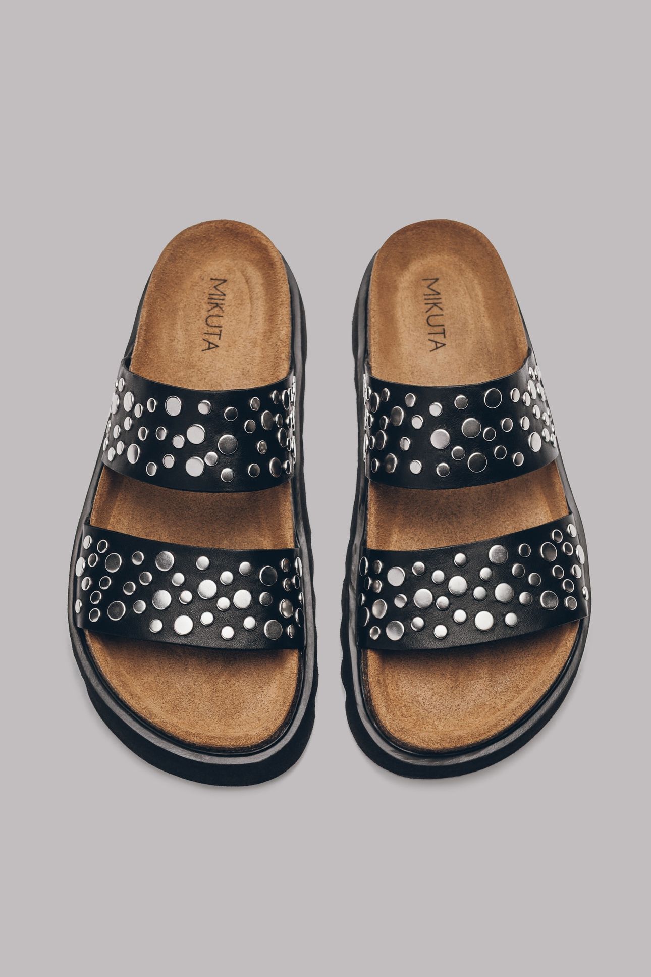 THE STUDDED STRAPPY SANDALS BLACK 3
