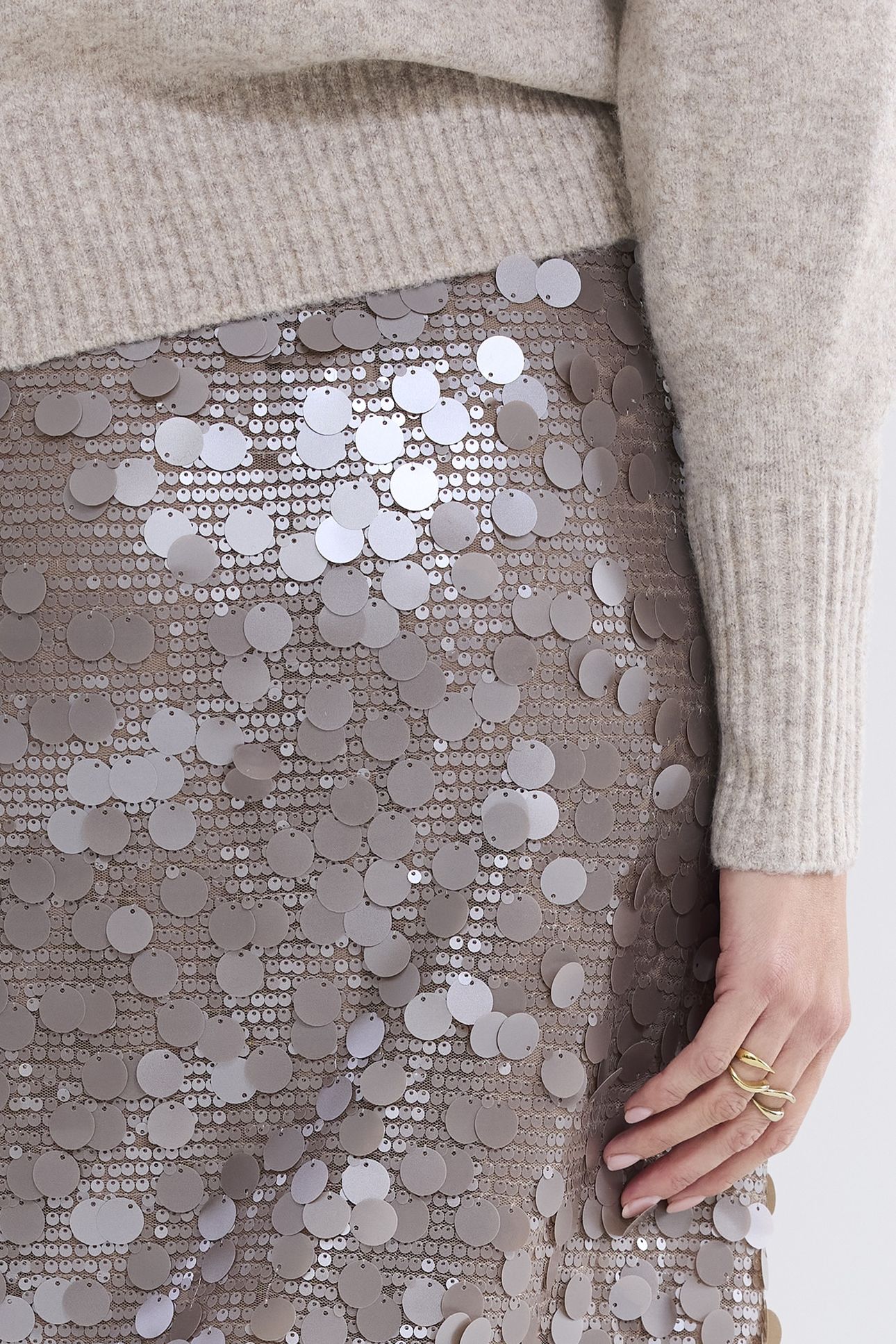 SKIRT DULL BIG SEQUINS CASHMERE 4