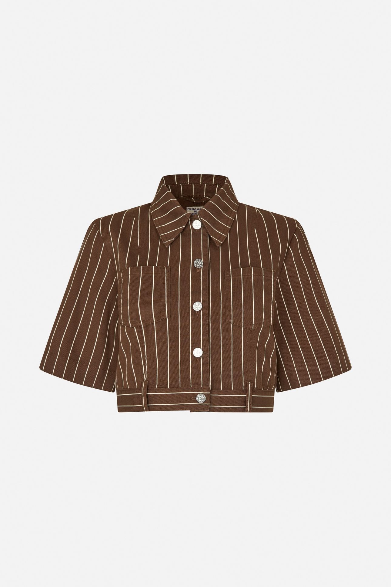 MAJSA SHIRT CREME BROWN PINSTRIPE 4