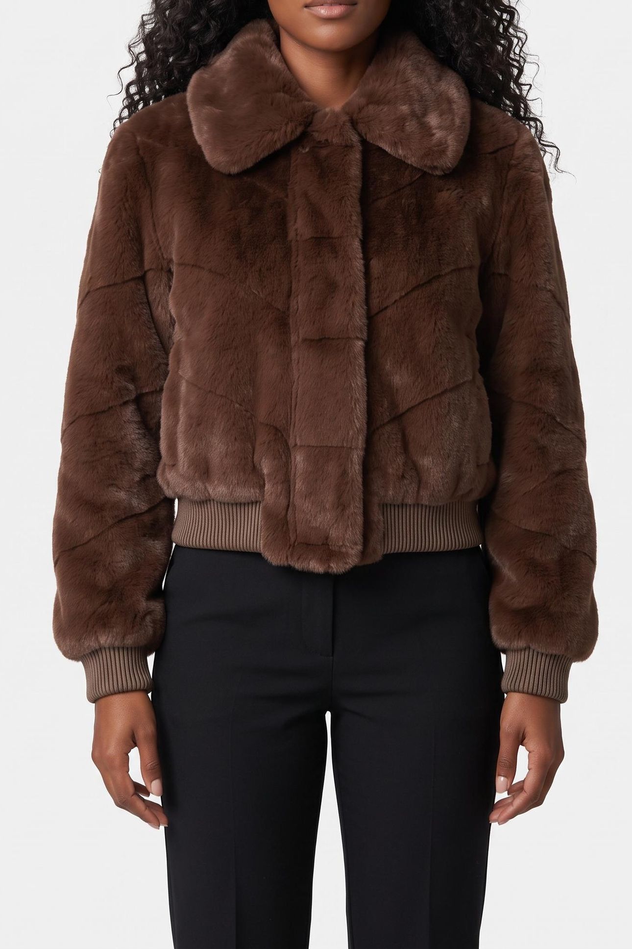 MAYA FAUX FUR JACKET CHOCOLATE BROWNIE MU 1