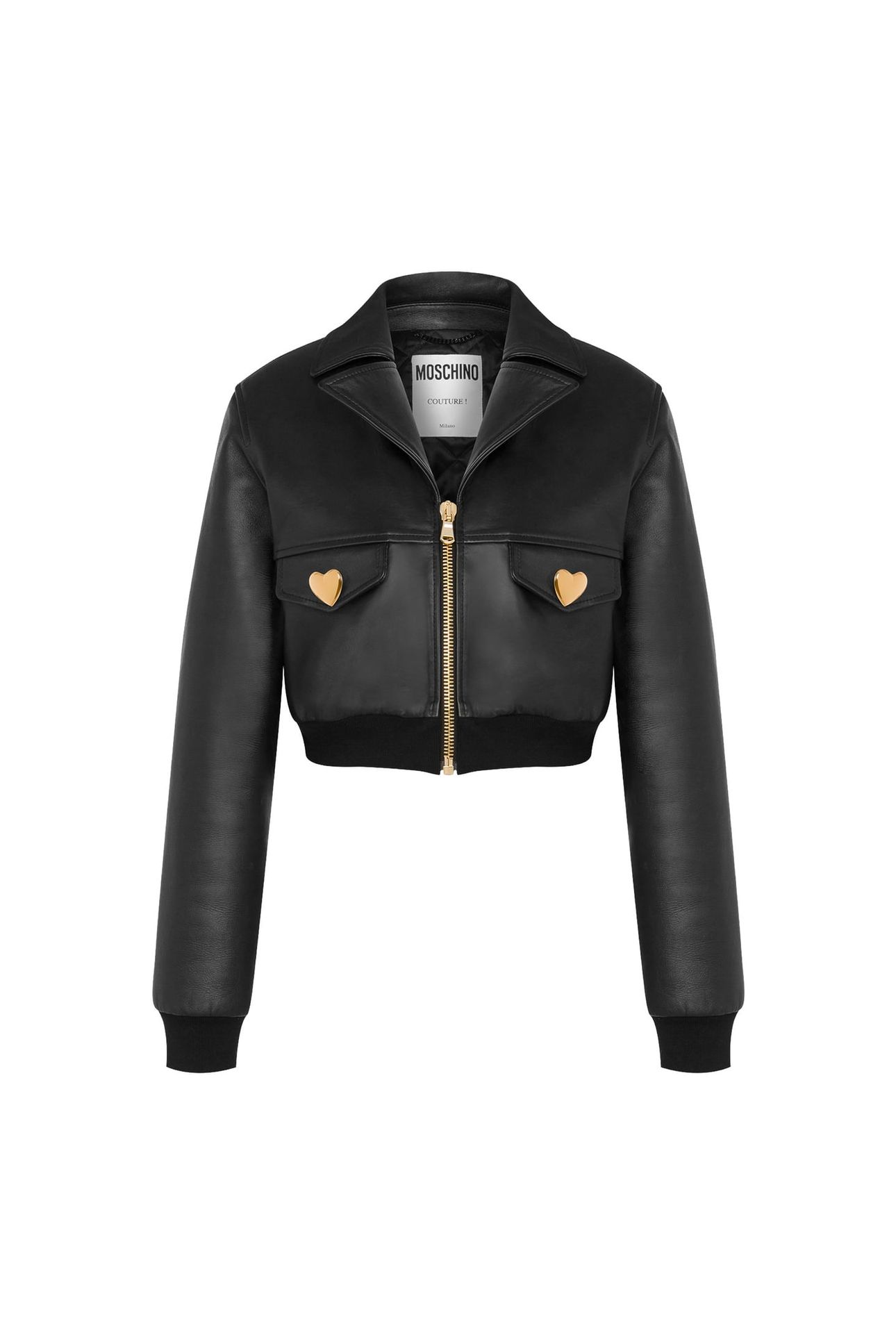 HEART BUTTONS NAPPA LEATHER JACKET BLACK 3