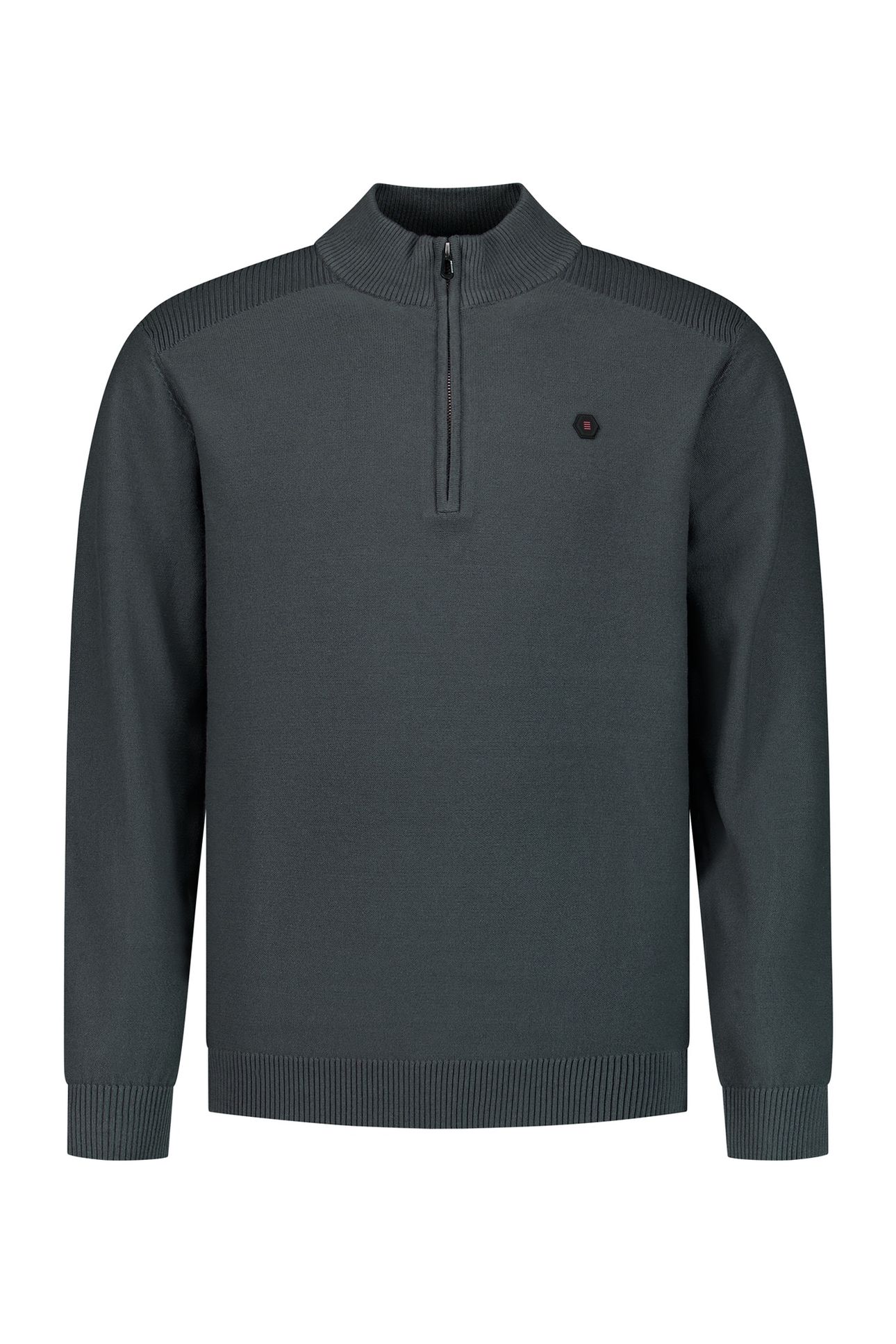 PULLOVER HALF ZIP SHOULDER DETAIL DARK STEEL 2