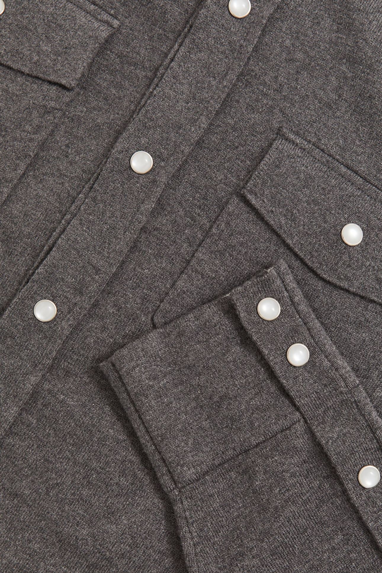 LS BUTTON THROUGH WESTERN DETAIL KNITTED SHIRT CHARCOAL GREY 6
