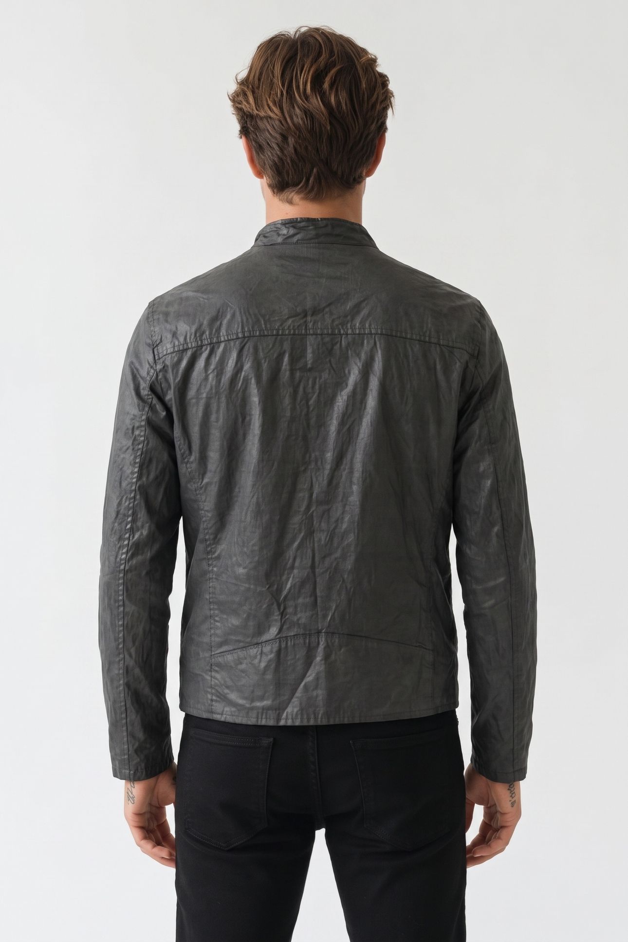SLIM FIT ASYMMETRIC SNAP/ SEAL GREY 3