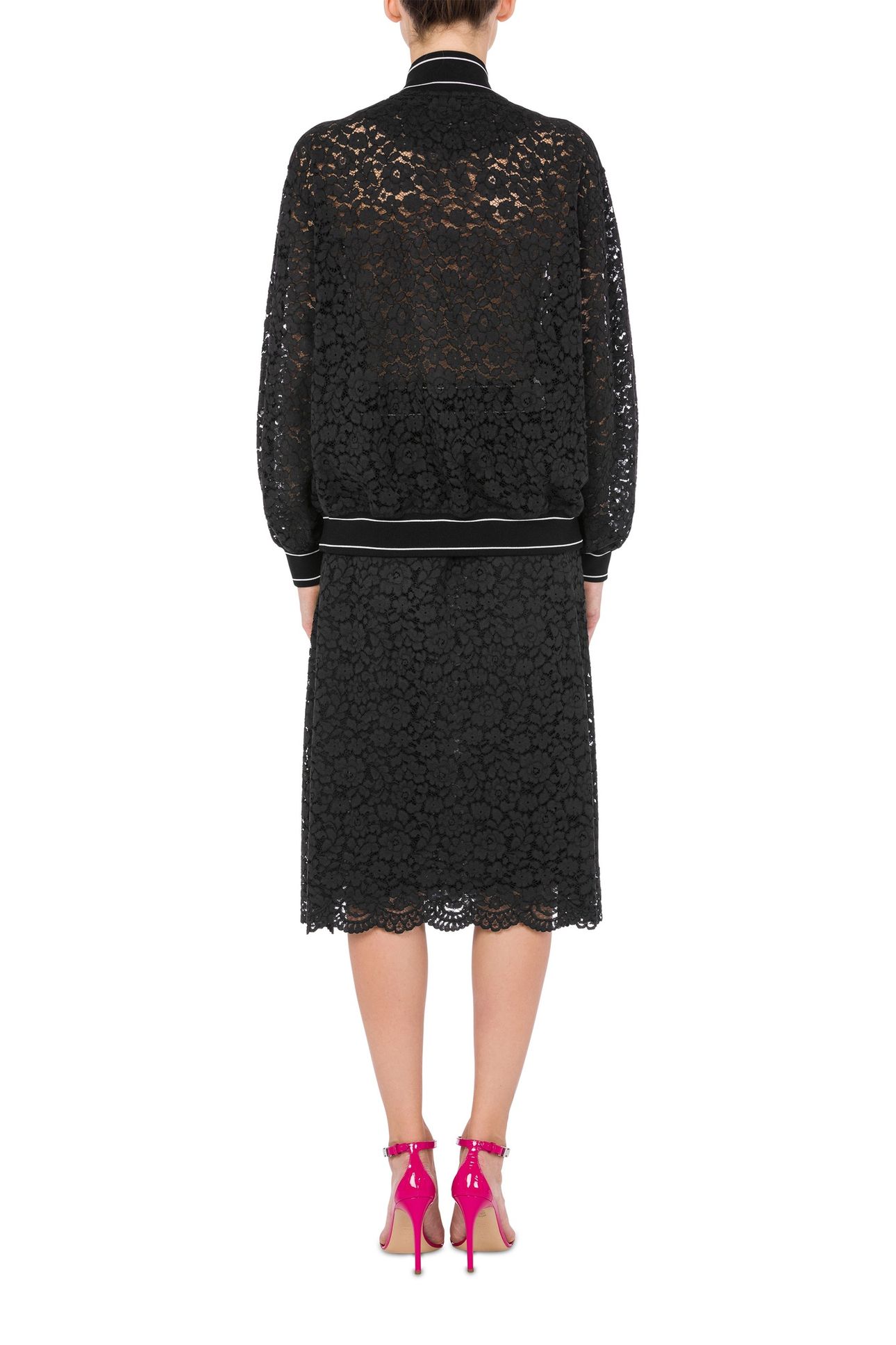 LACE BOMBER JACKET BLACK 2
