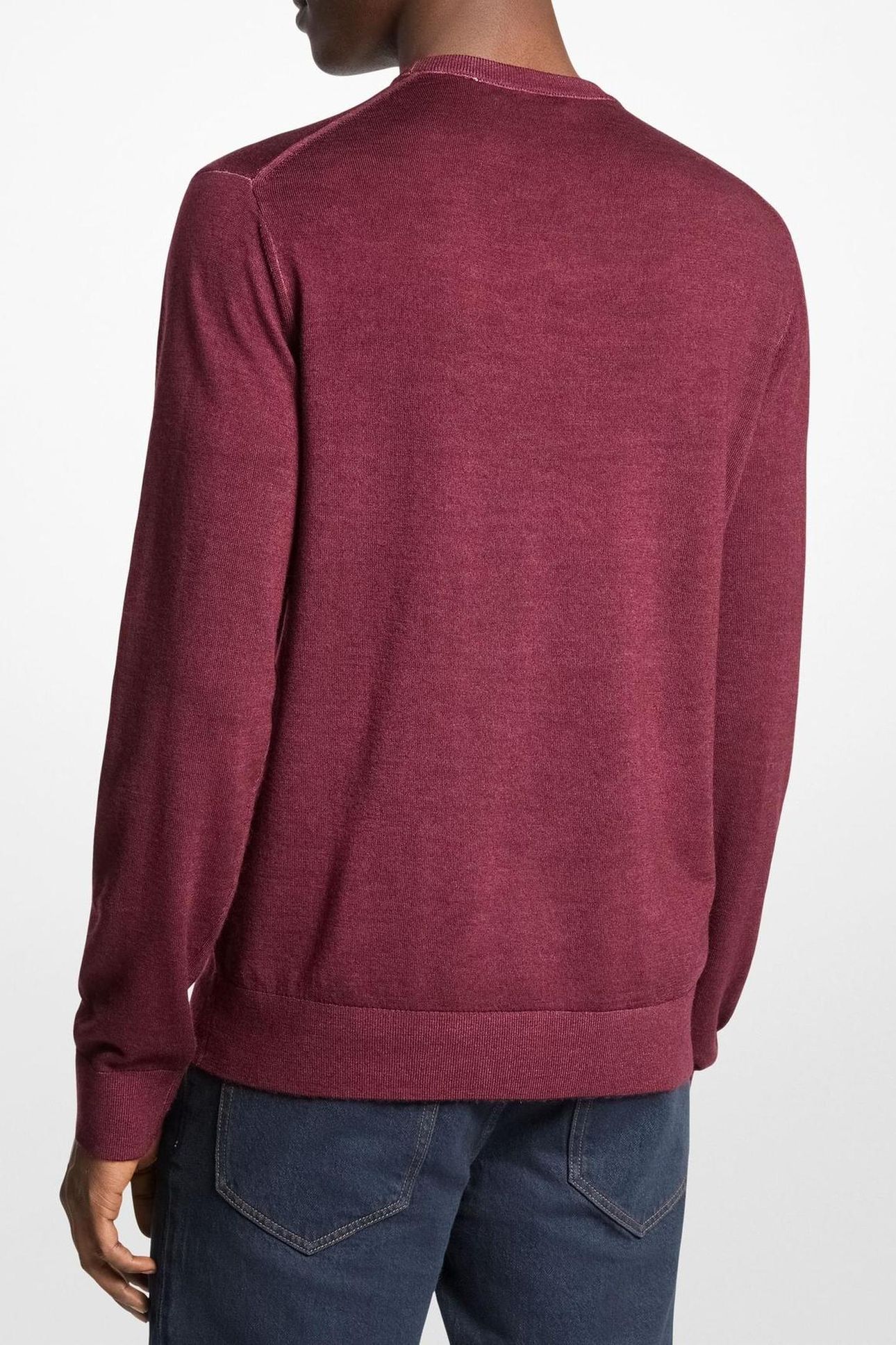 GARMENT DYE MERINO CREW OXBLOOD 2