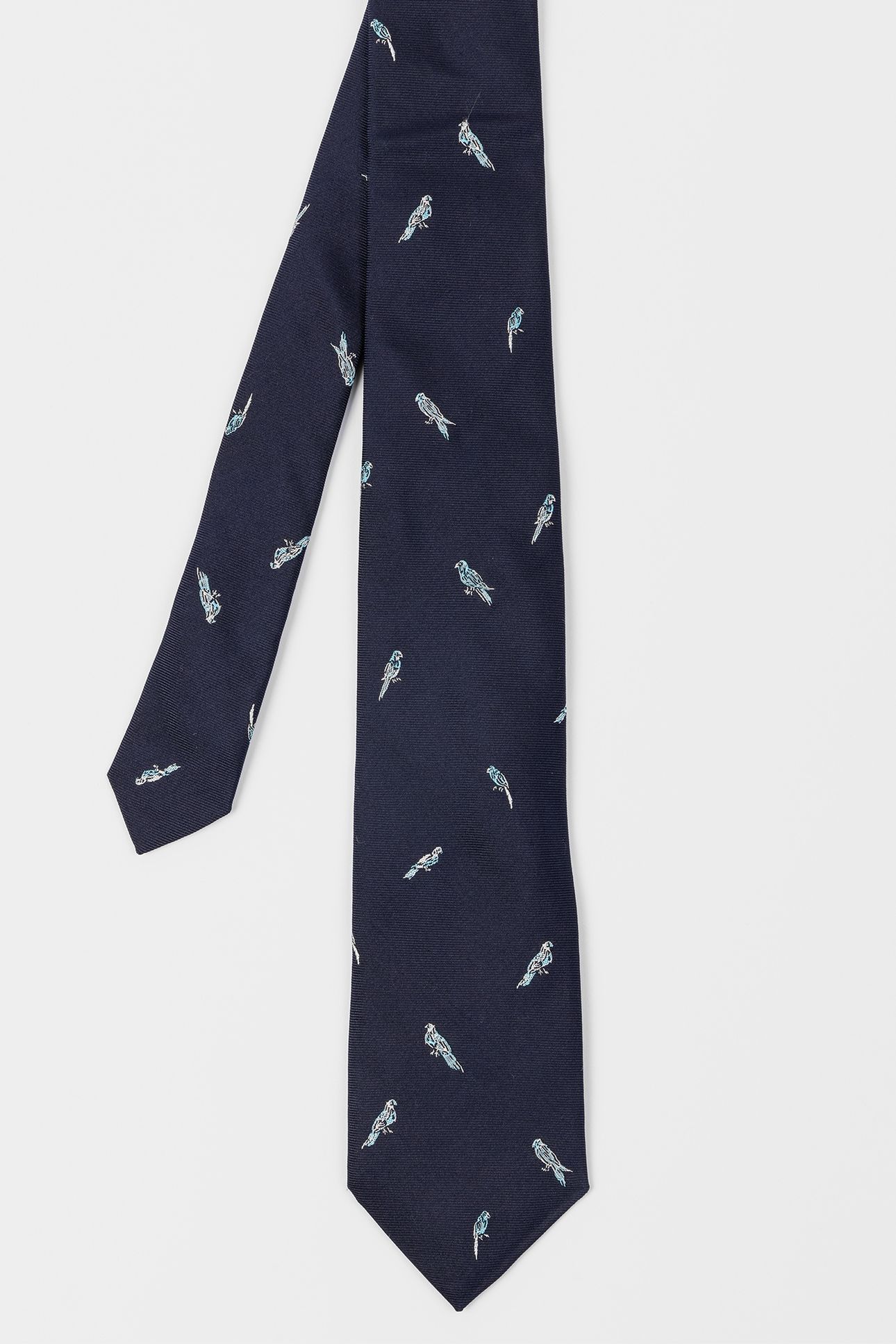 MEN TIE PARROTS VERY DARK NAVY 1