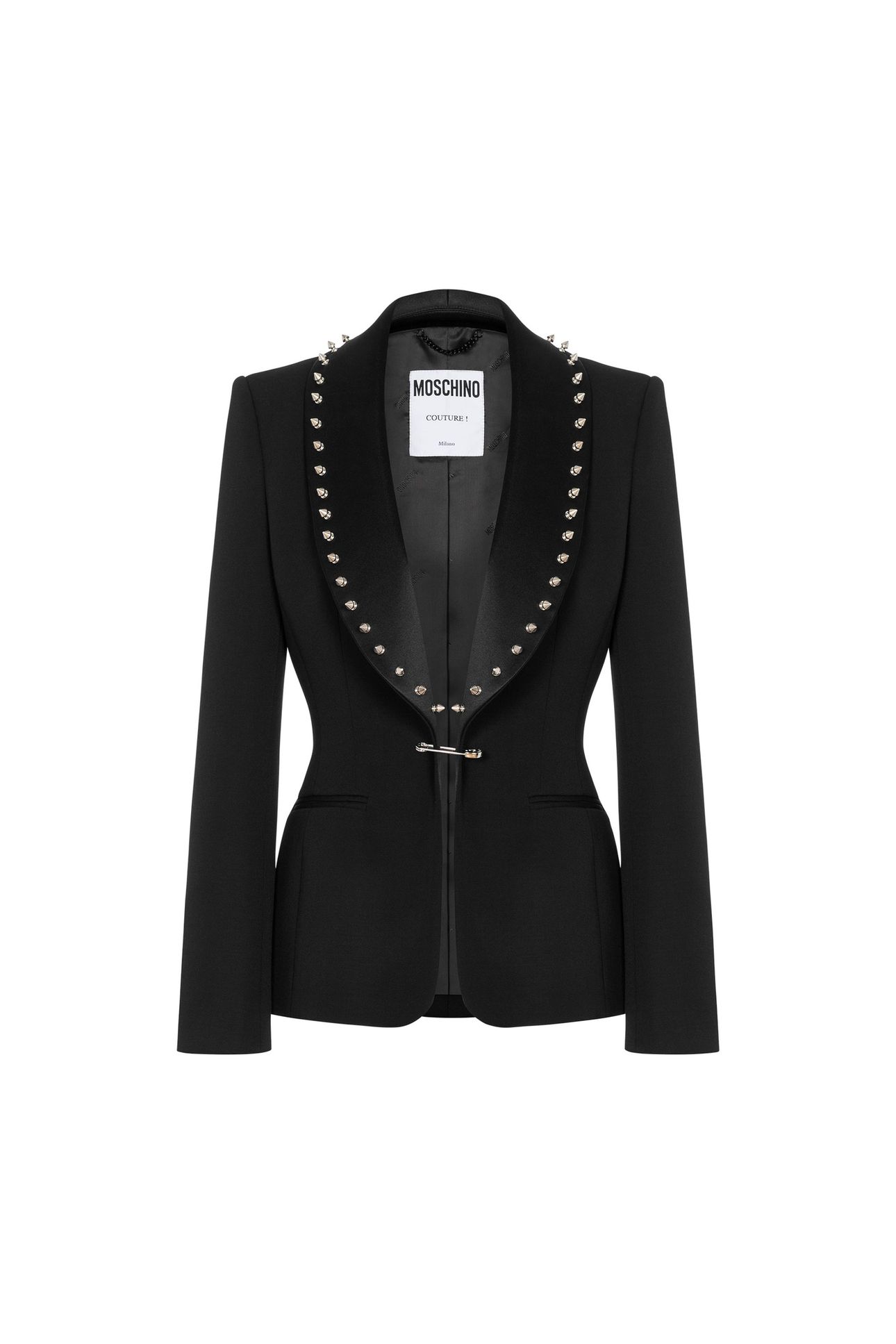 GABARDINE JACKET WITH STUDS PUNK COUTURE BLACK 3