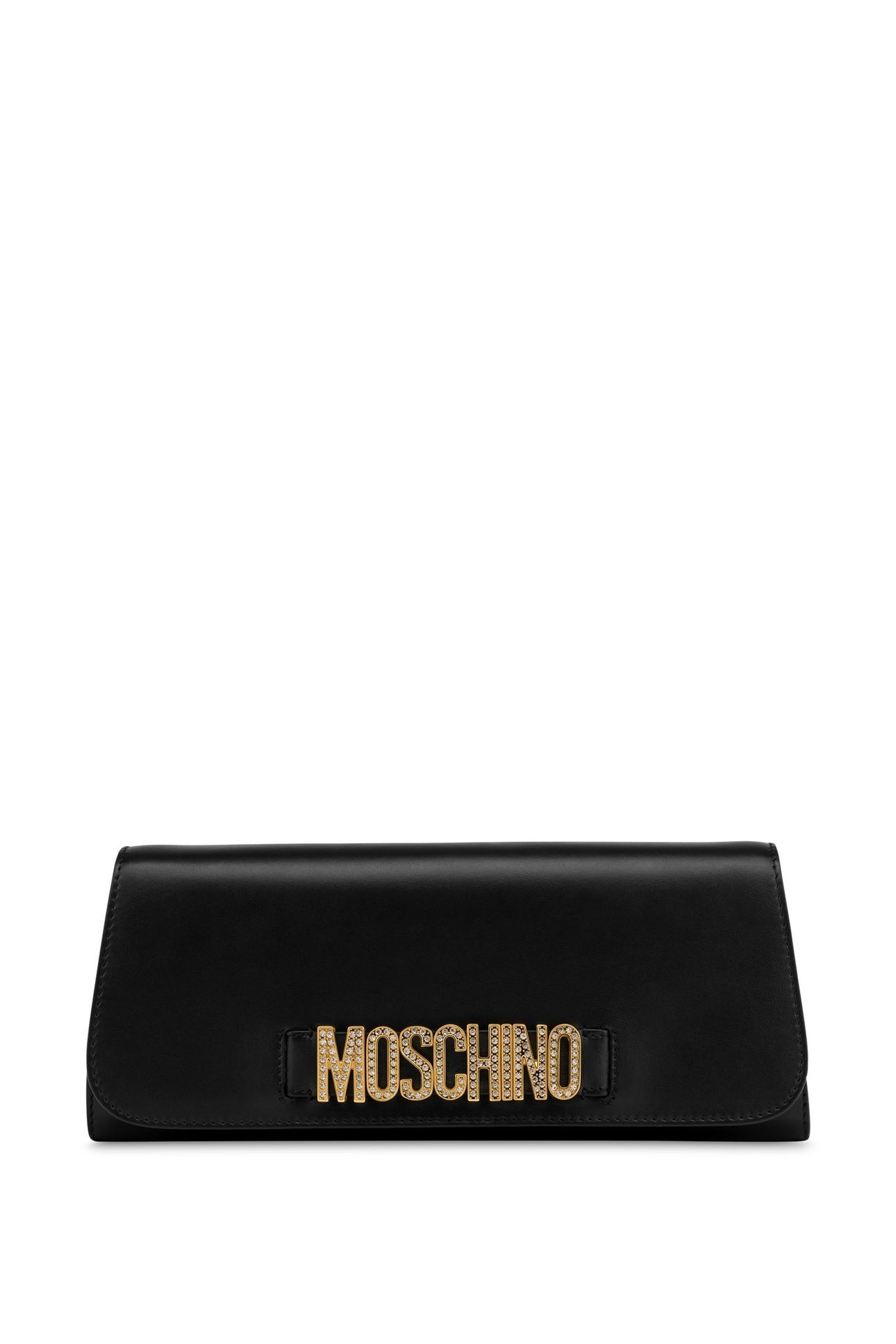 MAXI CLUTCH CRYSTAL LETTERING LOGO BLACK 1