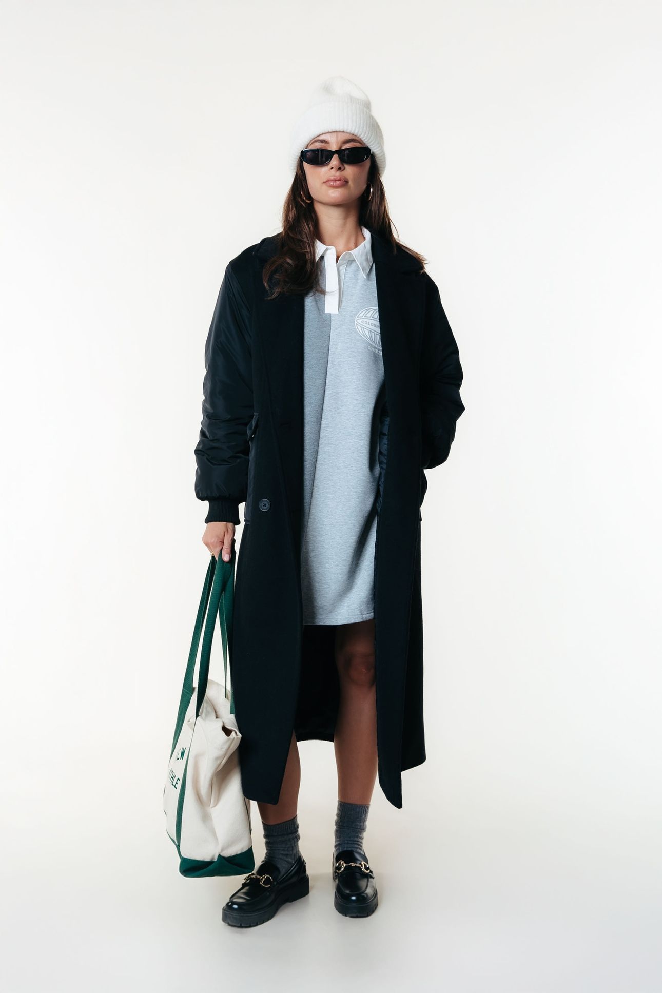 NINNY POLO SWEAT DRESS LIGHT GREY MELANGE 1