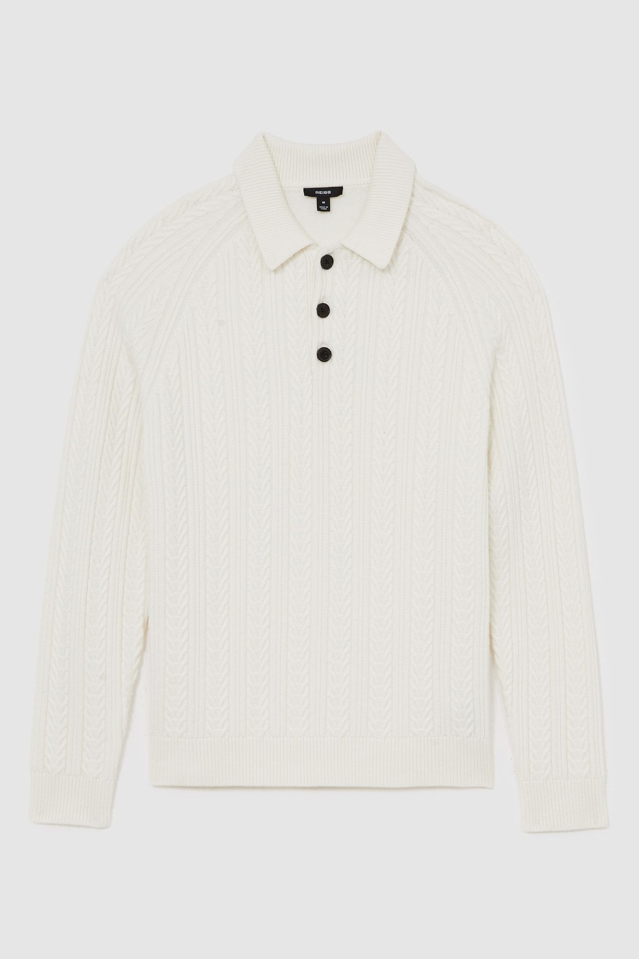 LS HALF BUTTON CABLE JUMPER WINTER WHITE 3