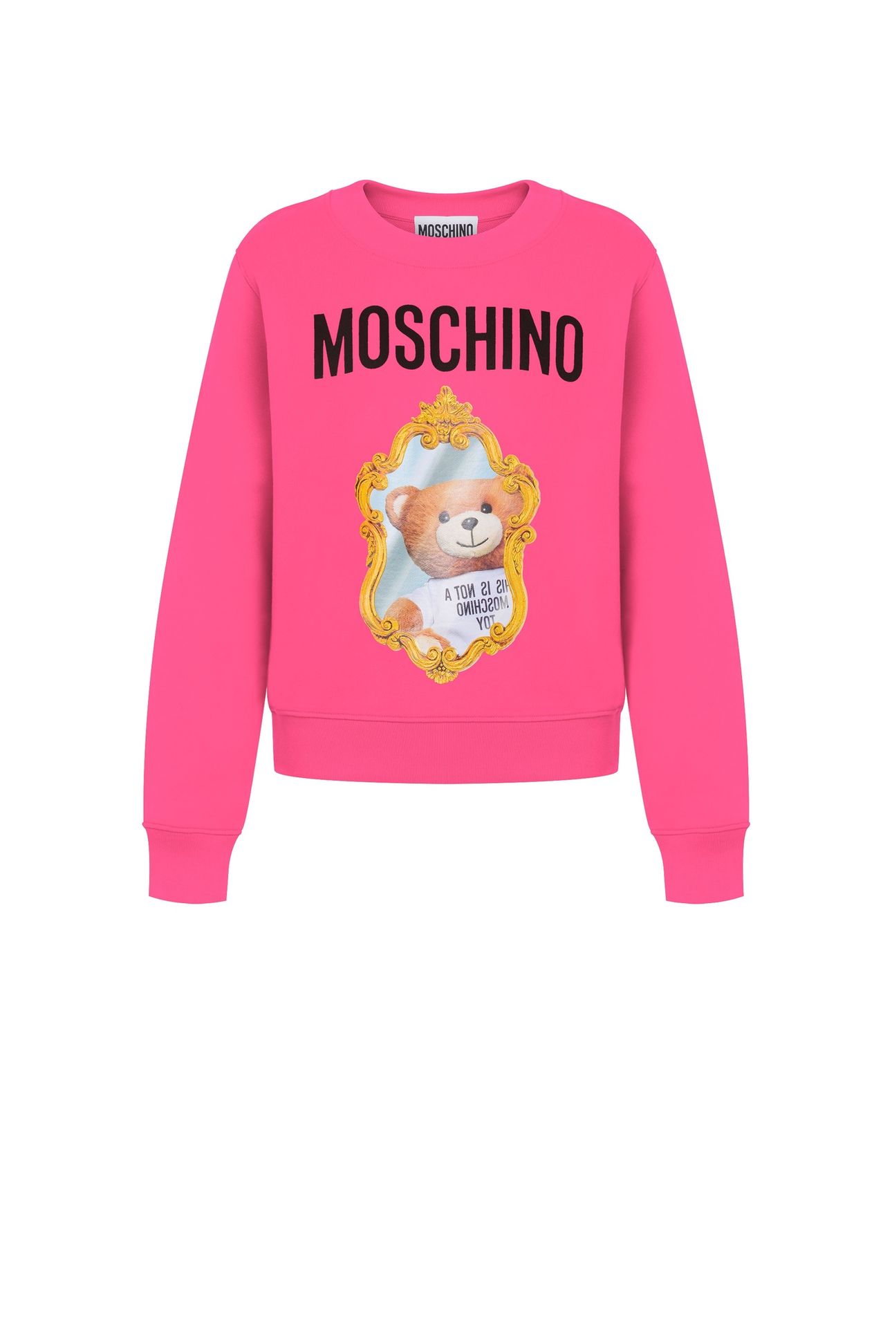 MIRROR TEDDY BEAR ORGANIC COTTON SWEATSHIRT PINK 3