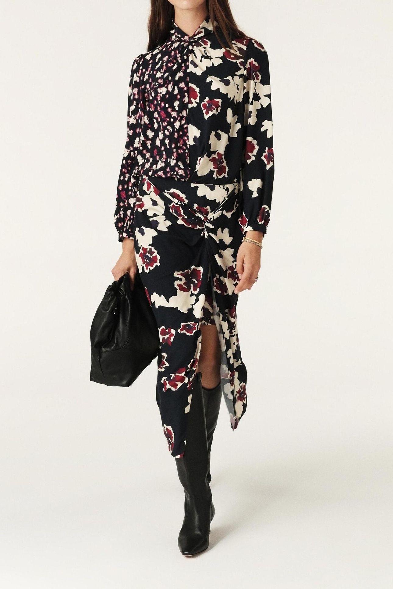 MID-LENGTH SKIRT BORDEAUX 1