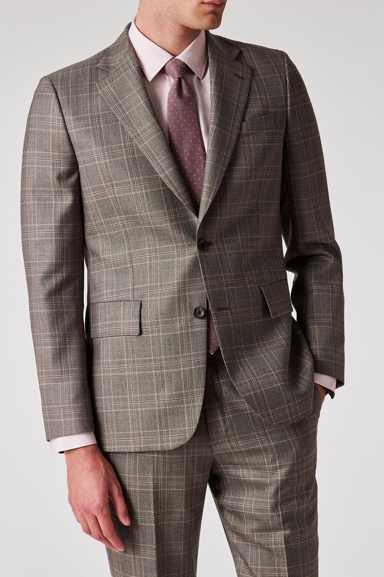 MENS TAILORED FIT 2 BUTTON SUIT CAMEL 3