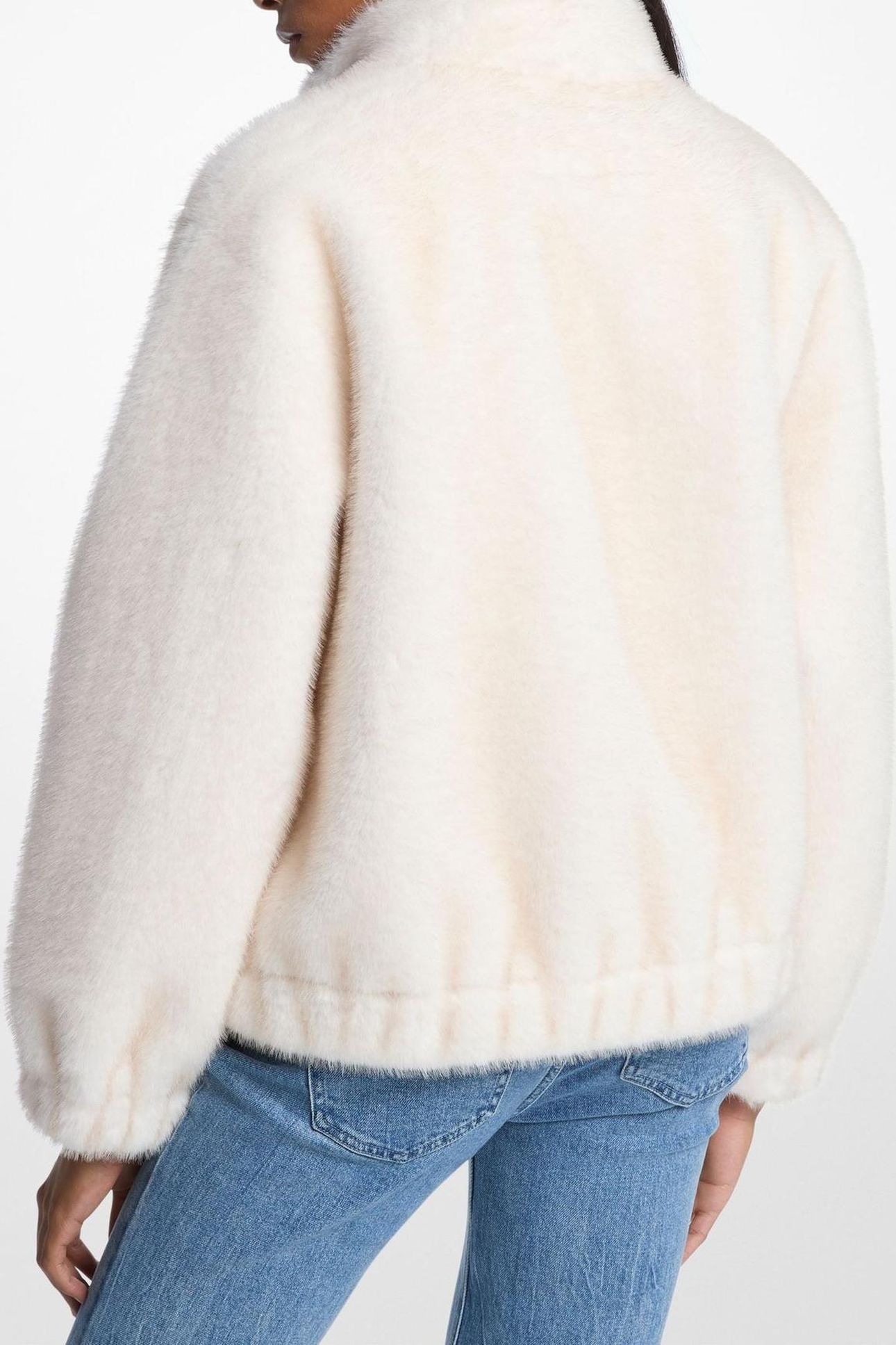 SHORT FAUX FUR JACKET BONE 2