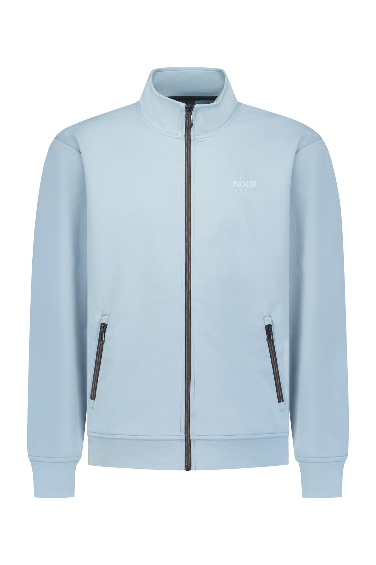 SWEATER FULL ZIP DUSTY BLUE 2