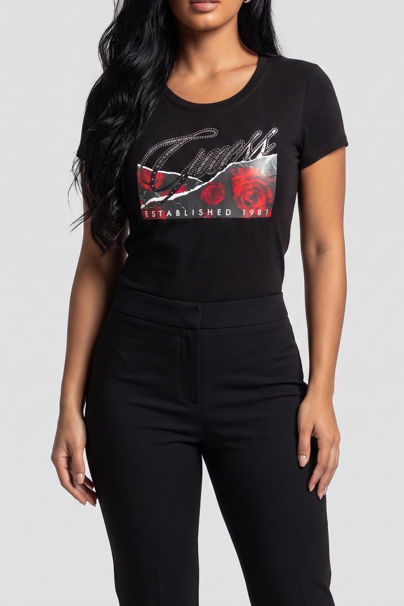 SS CN ROSES PRINT JET BLACK A996 1
