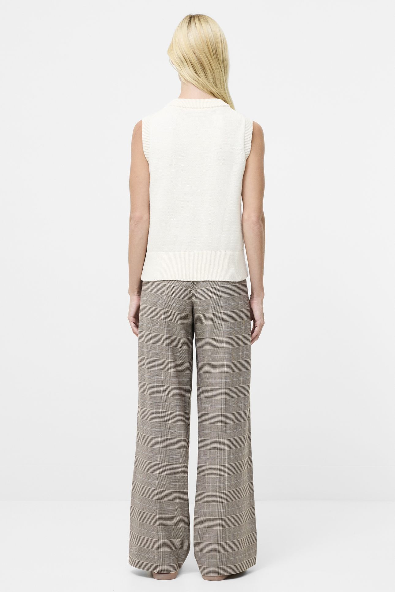 GLINDA CABLE KNIT VEST PORCELAIN CREAM 4