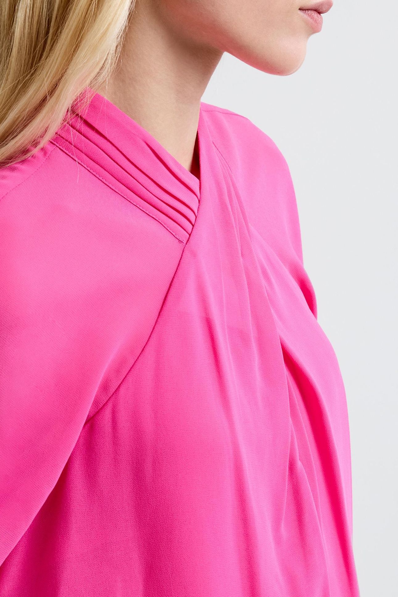 EDEN GGT LS WRAP BLOUSE FLURO PINK 3