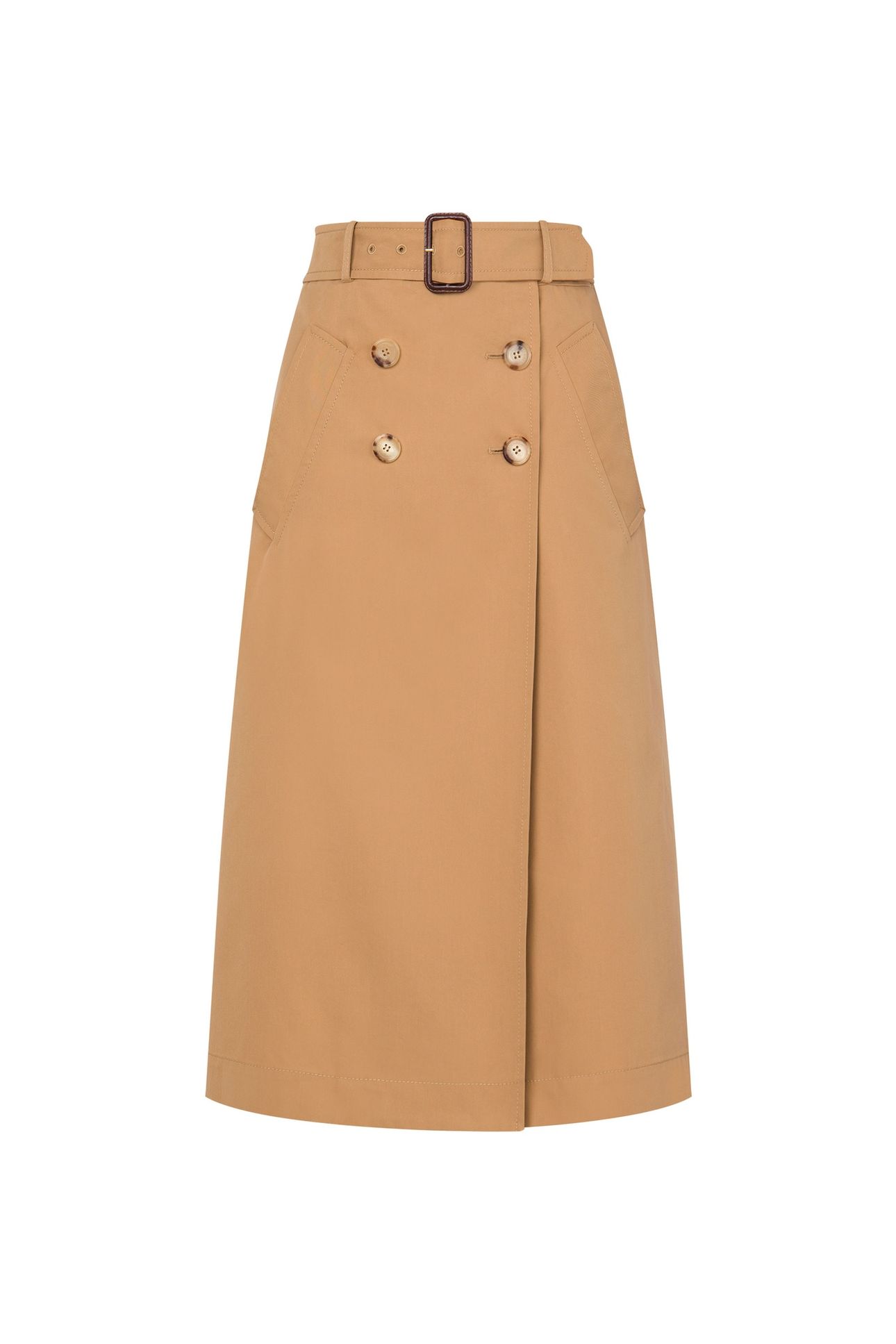 BELTED GABARDINE SKIRT BEIGE 3