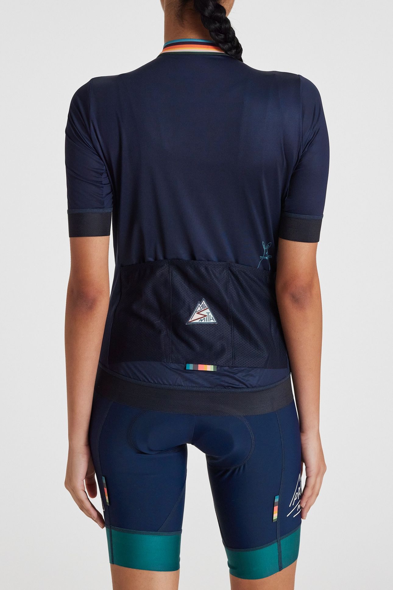 WOMENS CYCLE JERSEY S/S ARTIST STRIPE VERY DARK NAVY 2