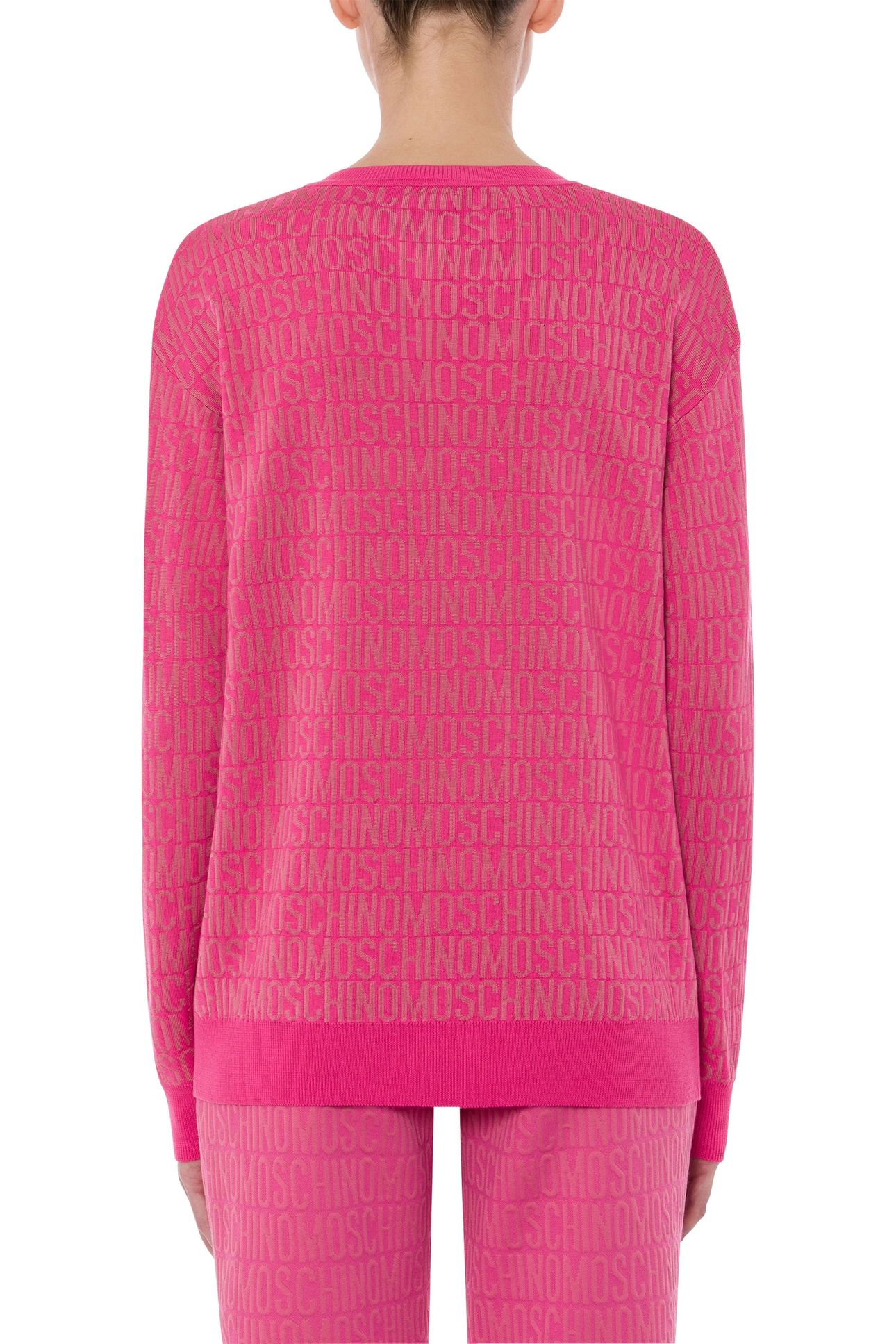ALLOVER LOGO WOOL PULLOVER PINK 2