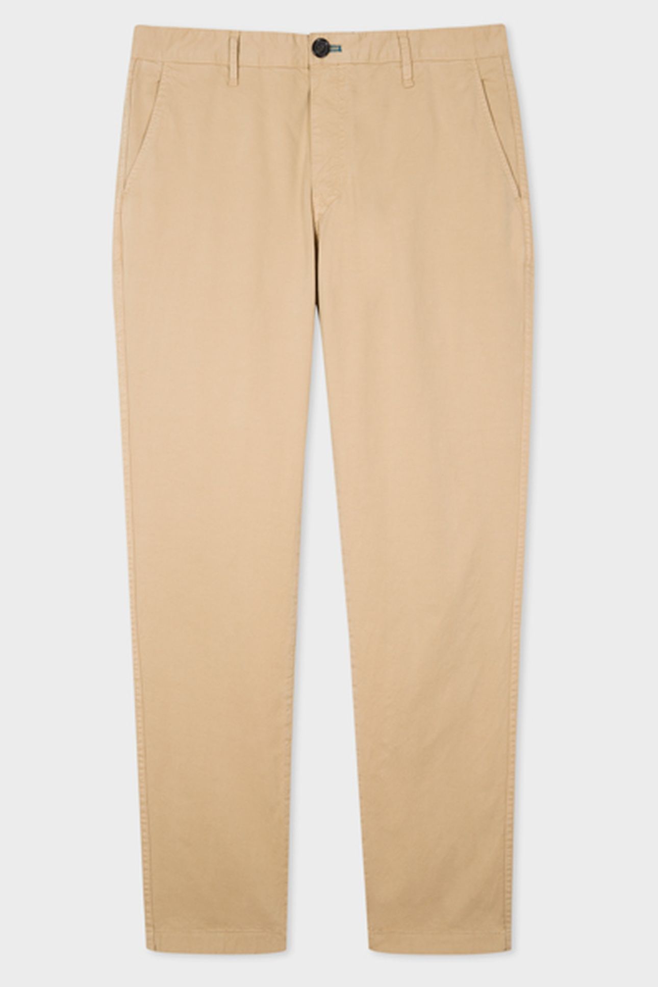 MENS SLIM FIT STITCHED CHINO LIGHT BEIGE 2