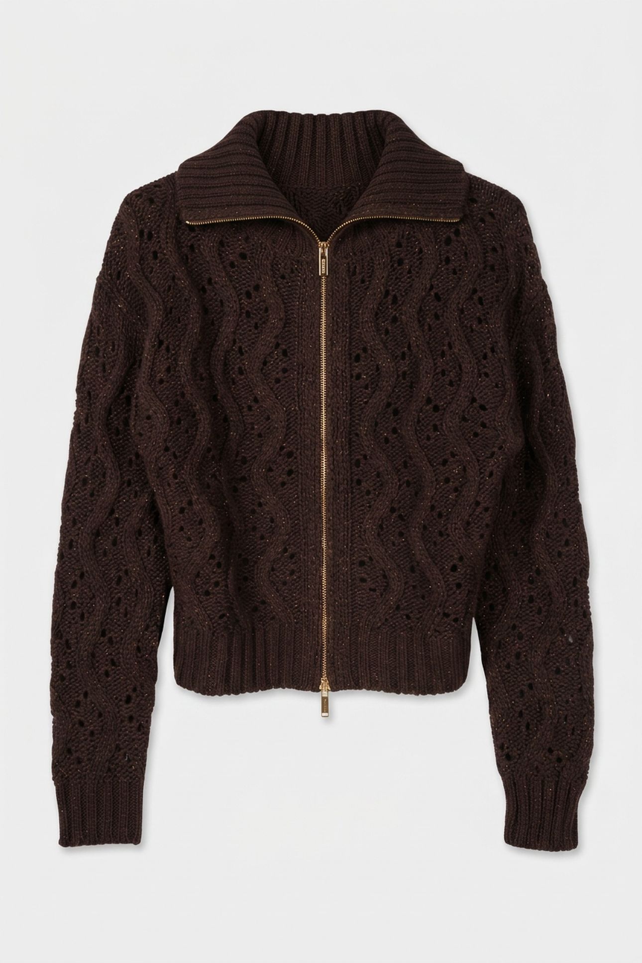ADENORA ZIPPED CARDI CHOCOLATE BROWNIE MU 3