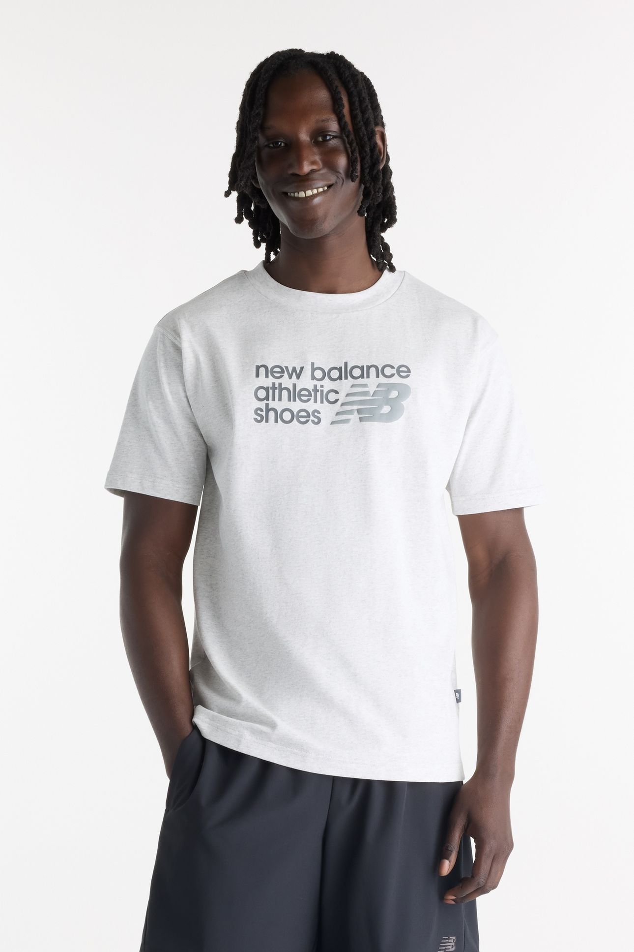 ATHLETICS PREMIUM RELAXED CHEST LOGO T-SHIRT ASH HEATHER 1