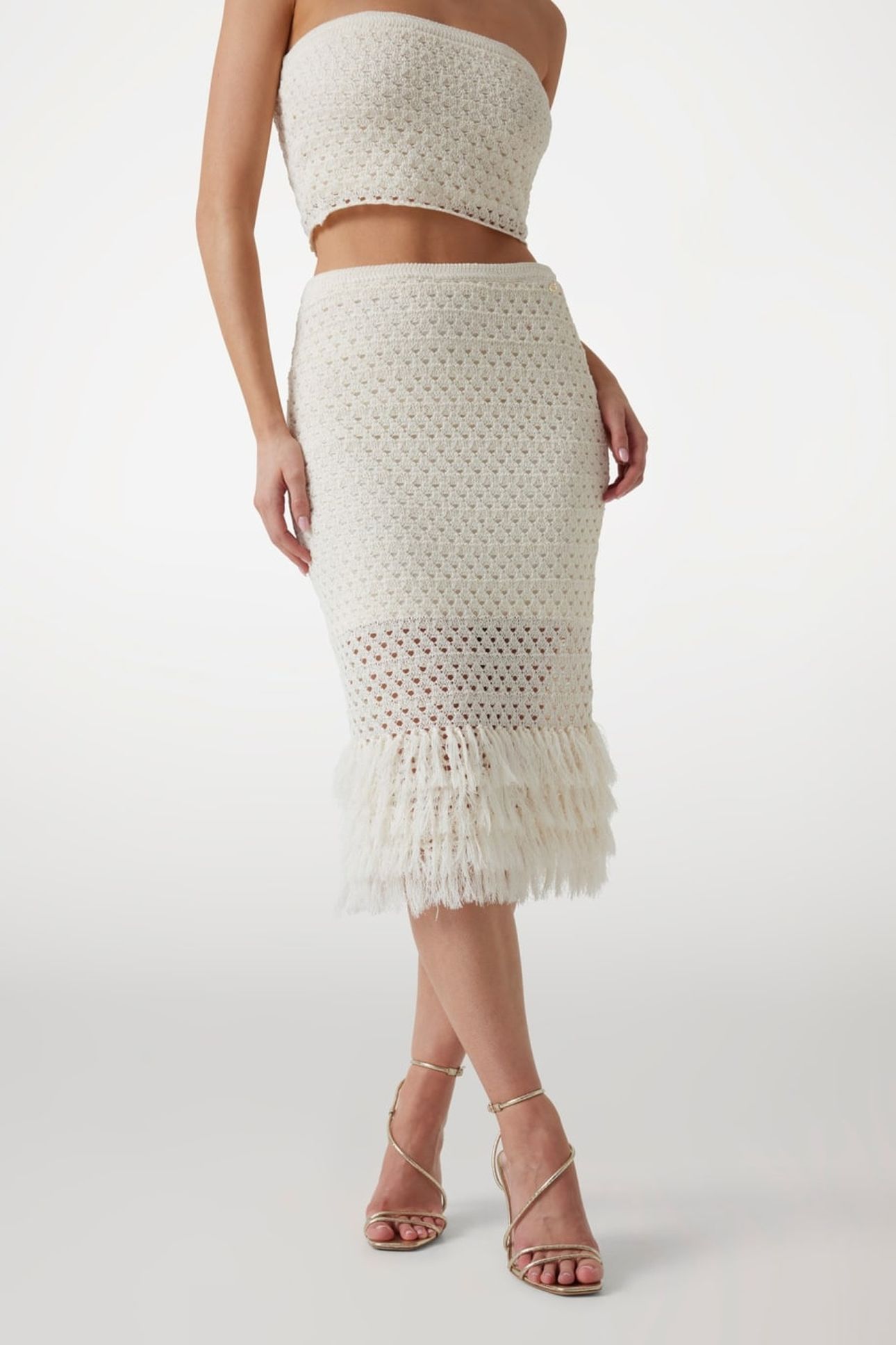LUCA FRINGED HEM MID DOVE WHITE 1