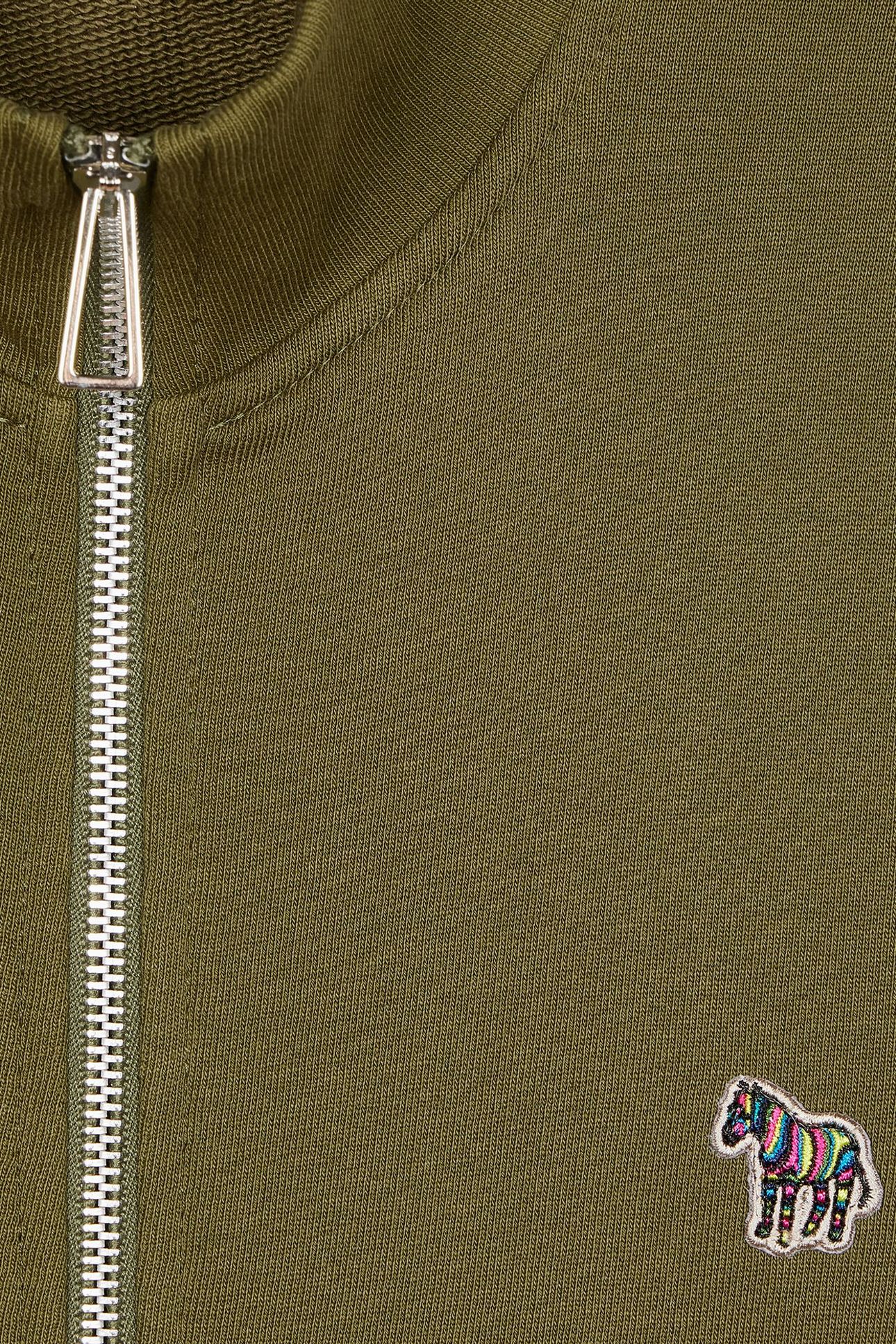 MENS REG FIT ZIP SWEAT ZEBRA OLIVE GREEN 3