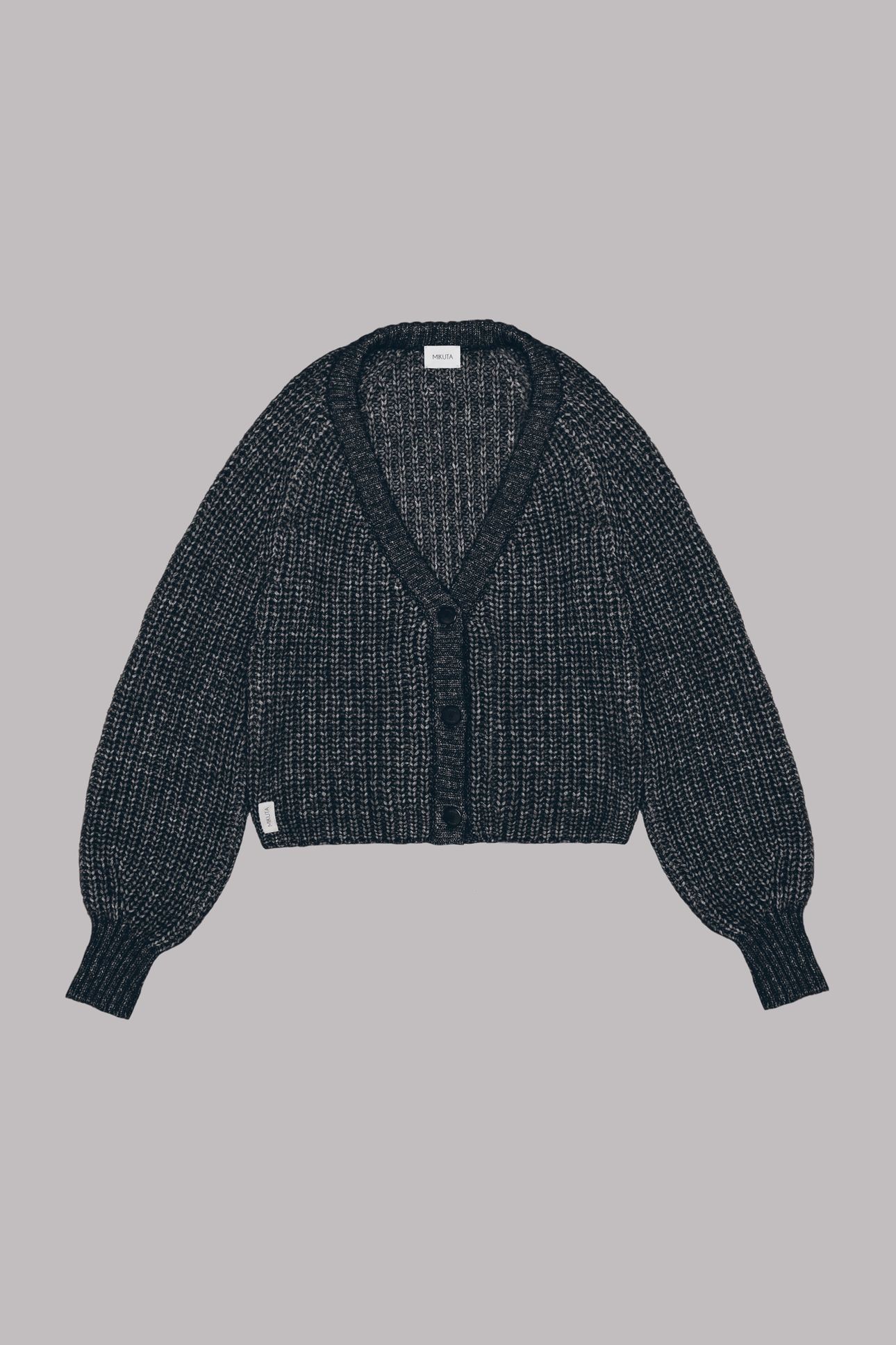 THE DARK SHORT KNITTED CARDIGAN BLACK 3