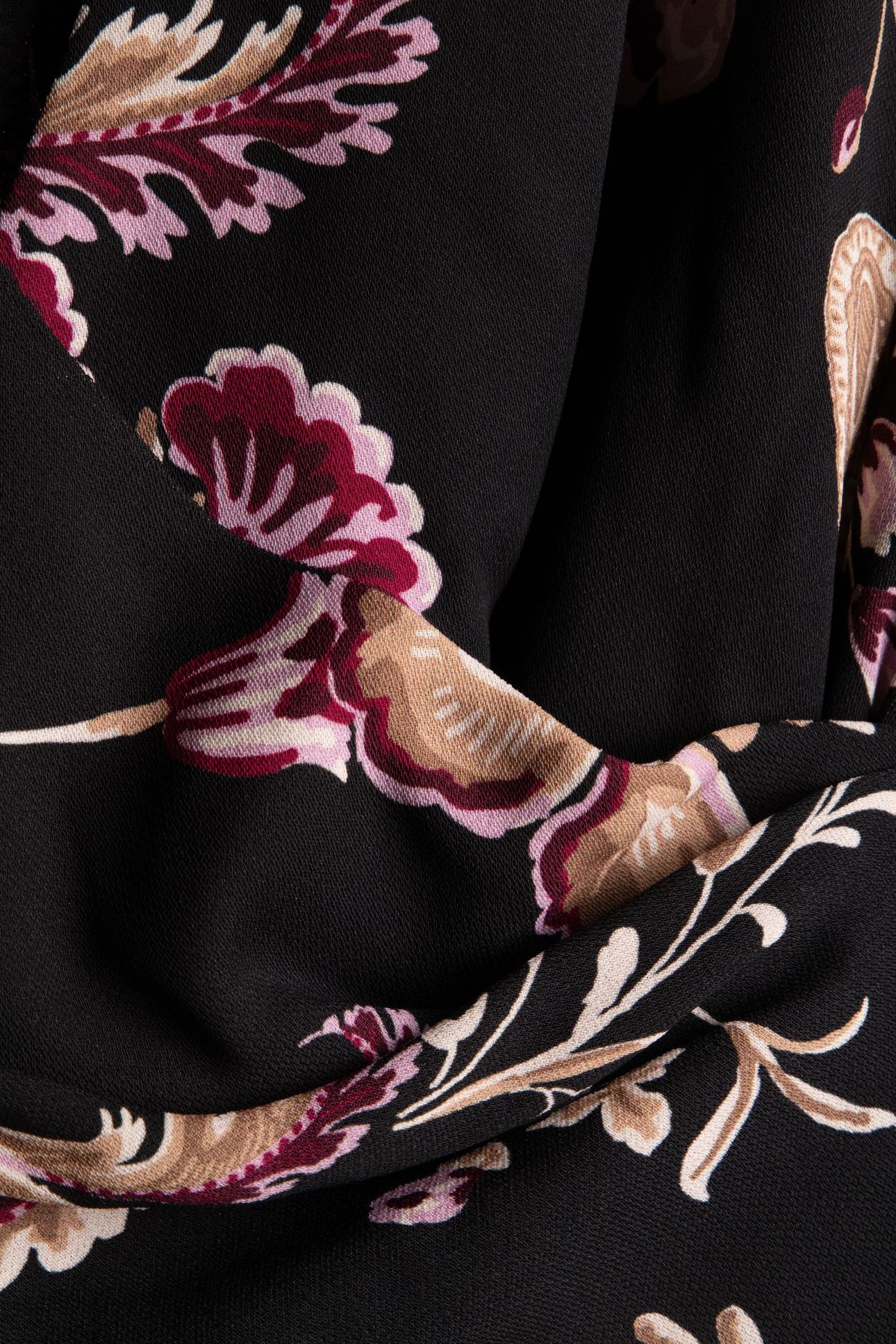 DENISE V NECK WRAP L FLORAL PAISLEY BLACK 4