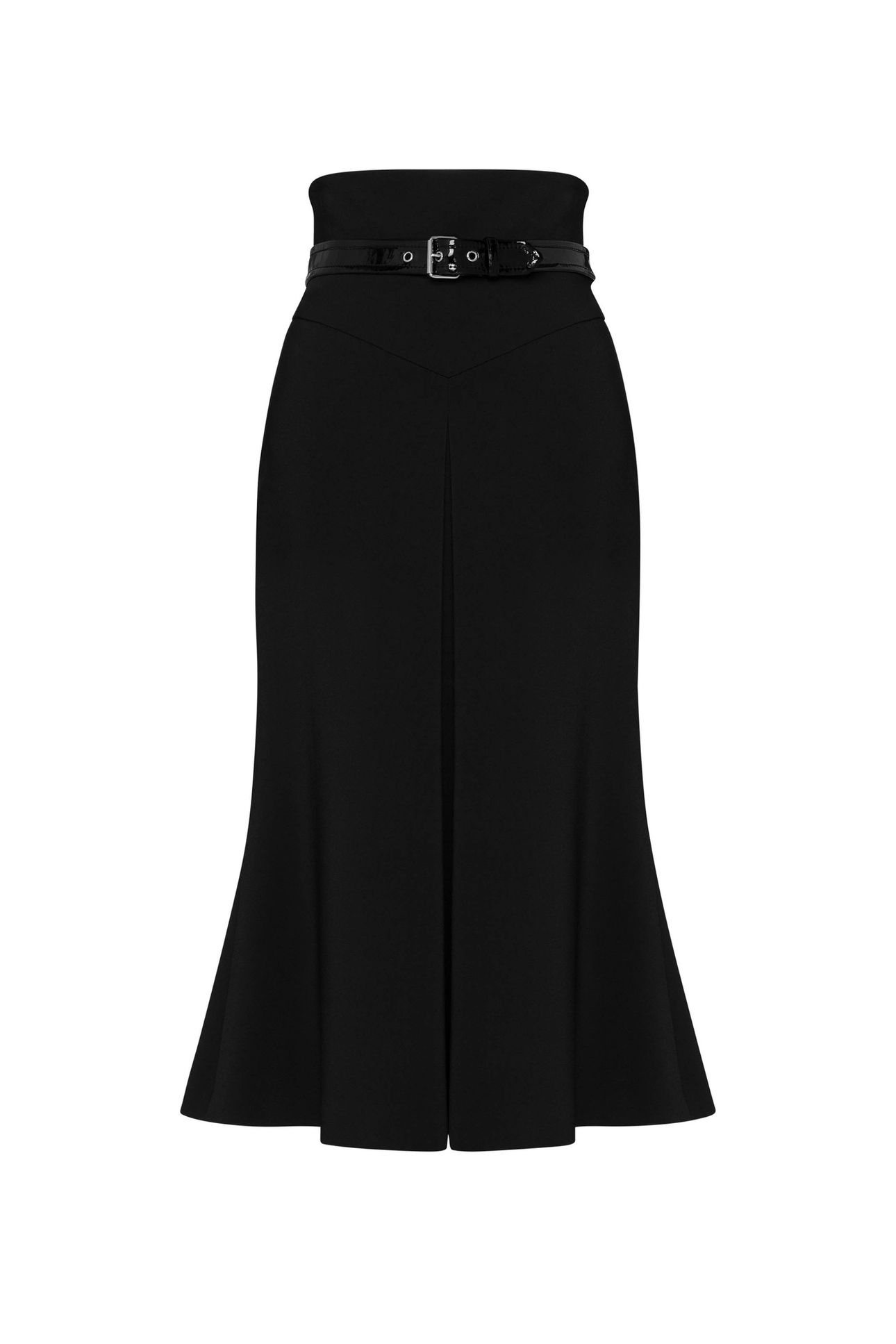 BONDAGE BUCKLE STRETCH CADY SKIRT BLACK 3