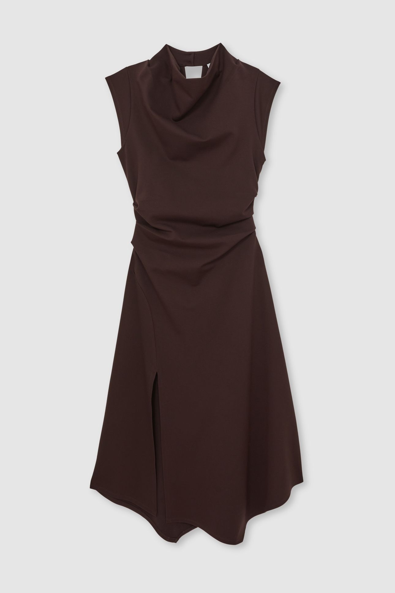 TWILL JERSEY MIDI DRESS BURGUNDY 4