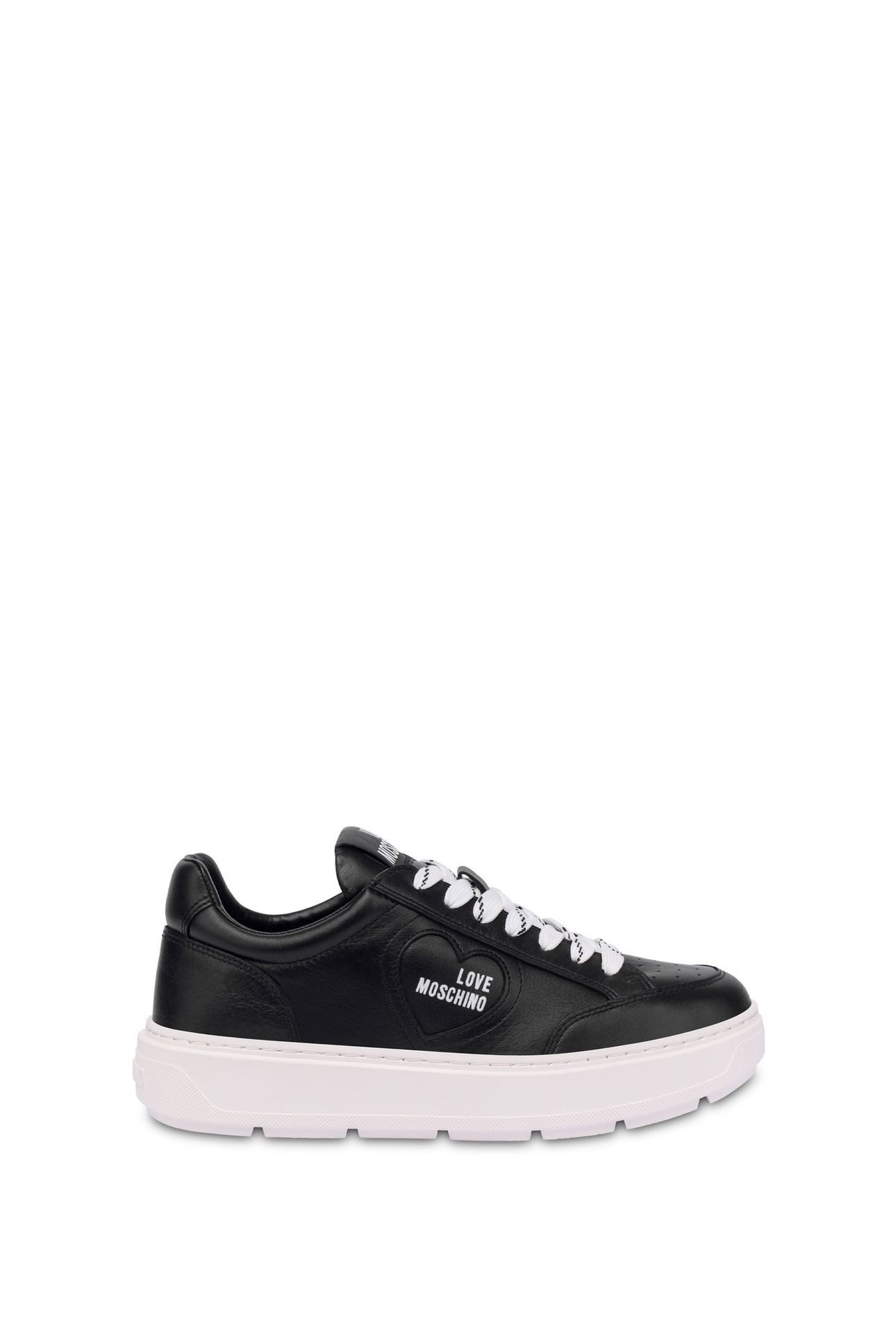 BLACK AND WHITE LEATHER SNEAKER BLACK 1