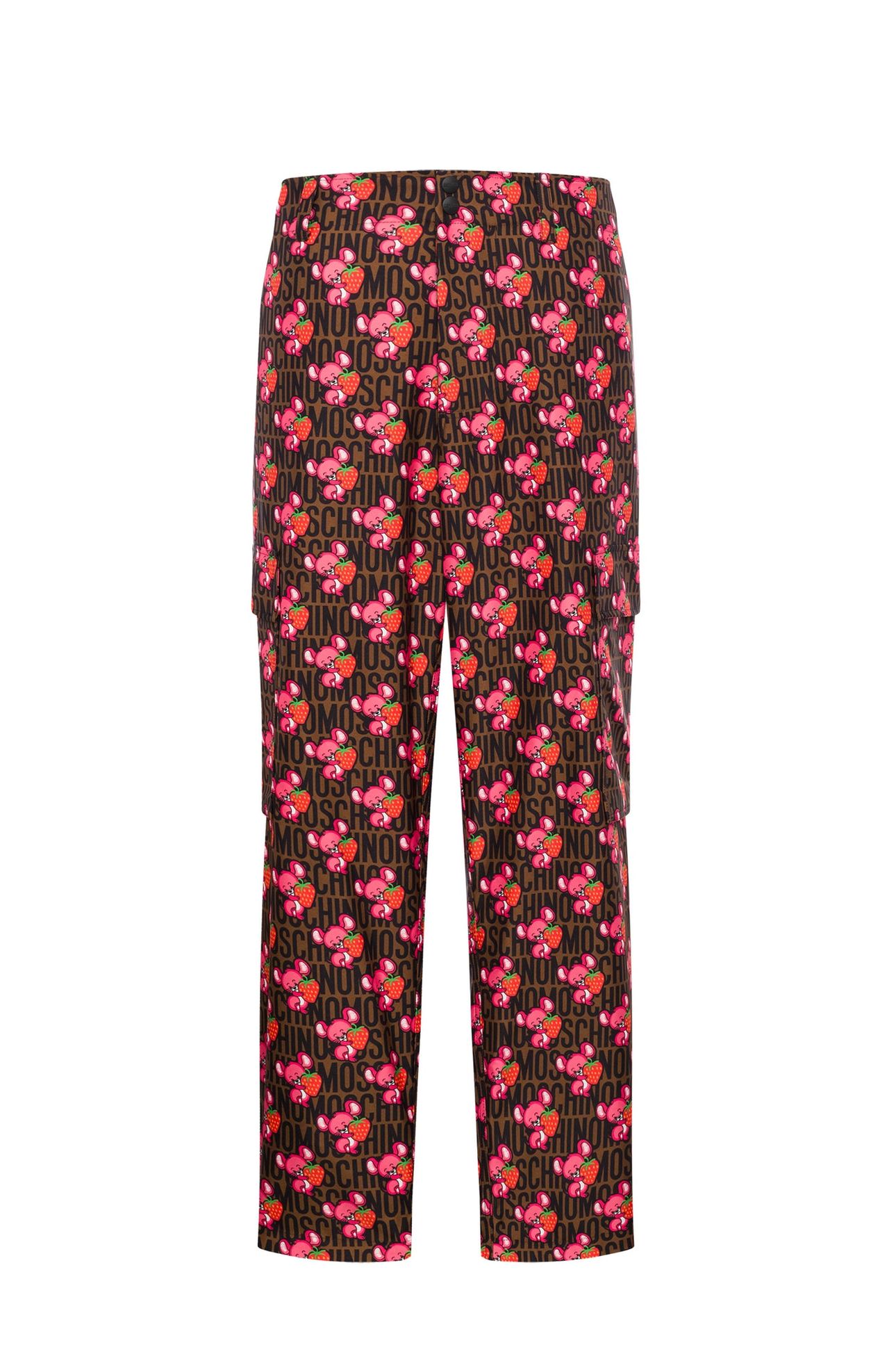 GABARDINE TROUSERS ILLUSTRATED ANIMALS BROWN 3