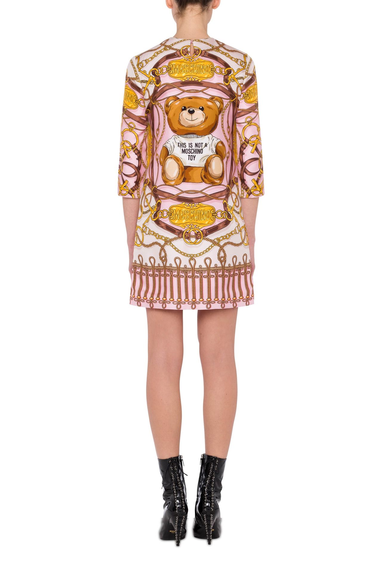 MILITARY TEDDY SCARF SILK DRESS PINK 2