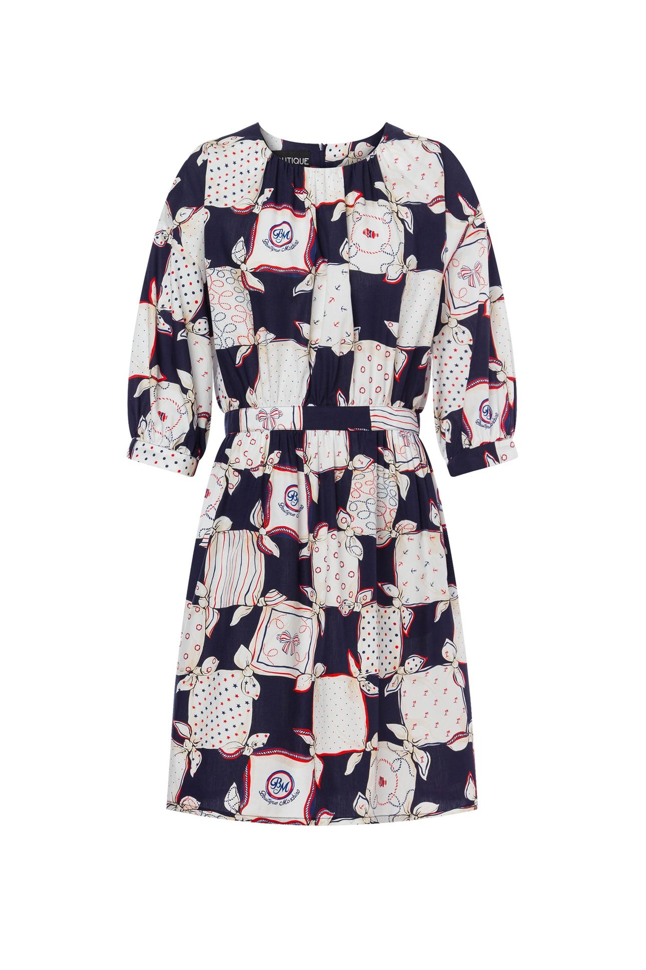 SAILOR HANDKERCHIEFS COTTON POPLIN DRESS WHITE 3