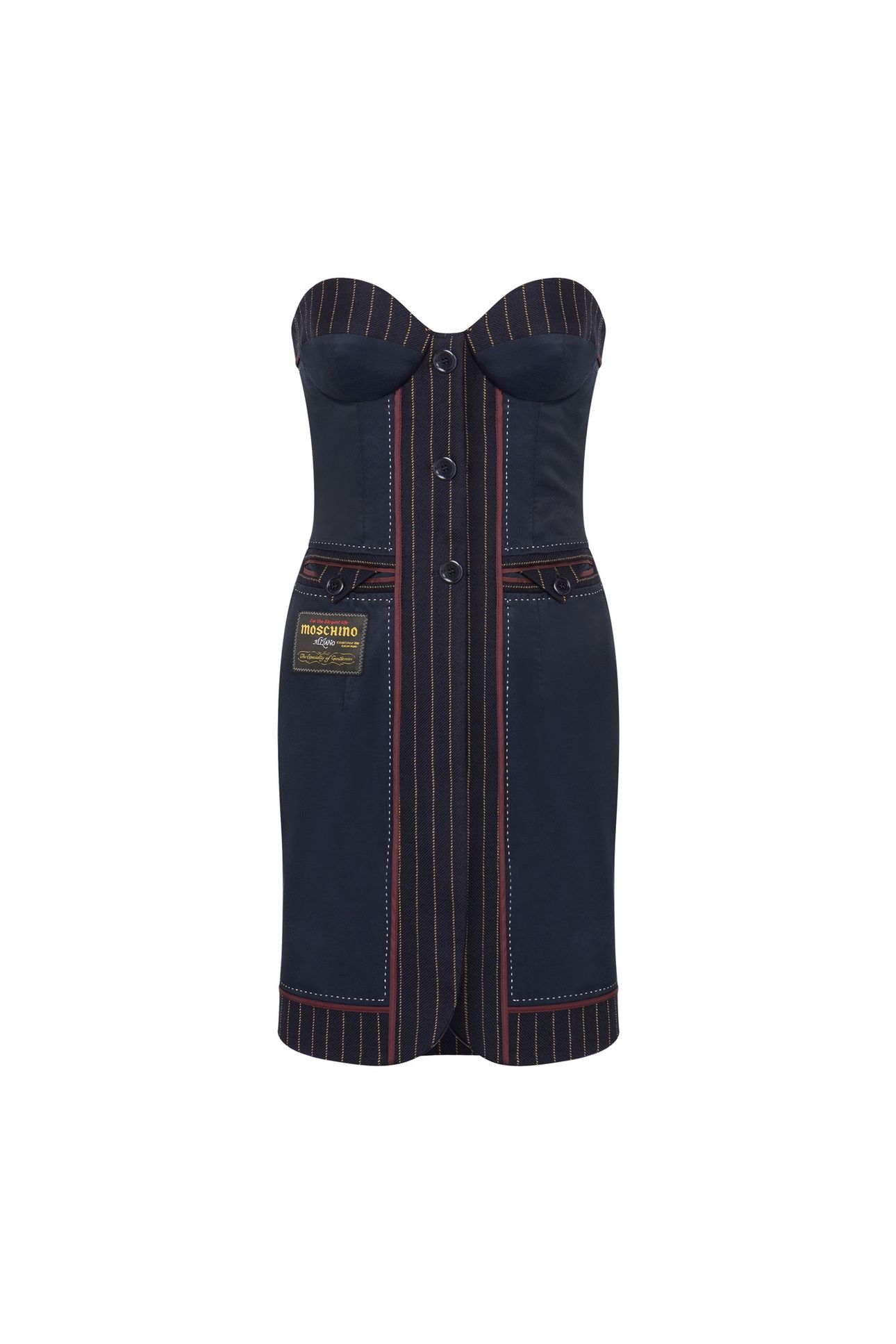 WOOL BUSTIER DRESS INSIDE OUT BLUE 3
