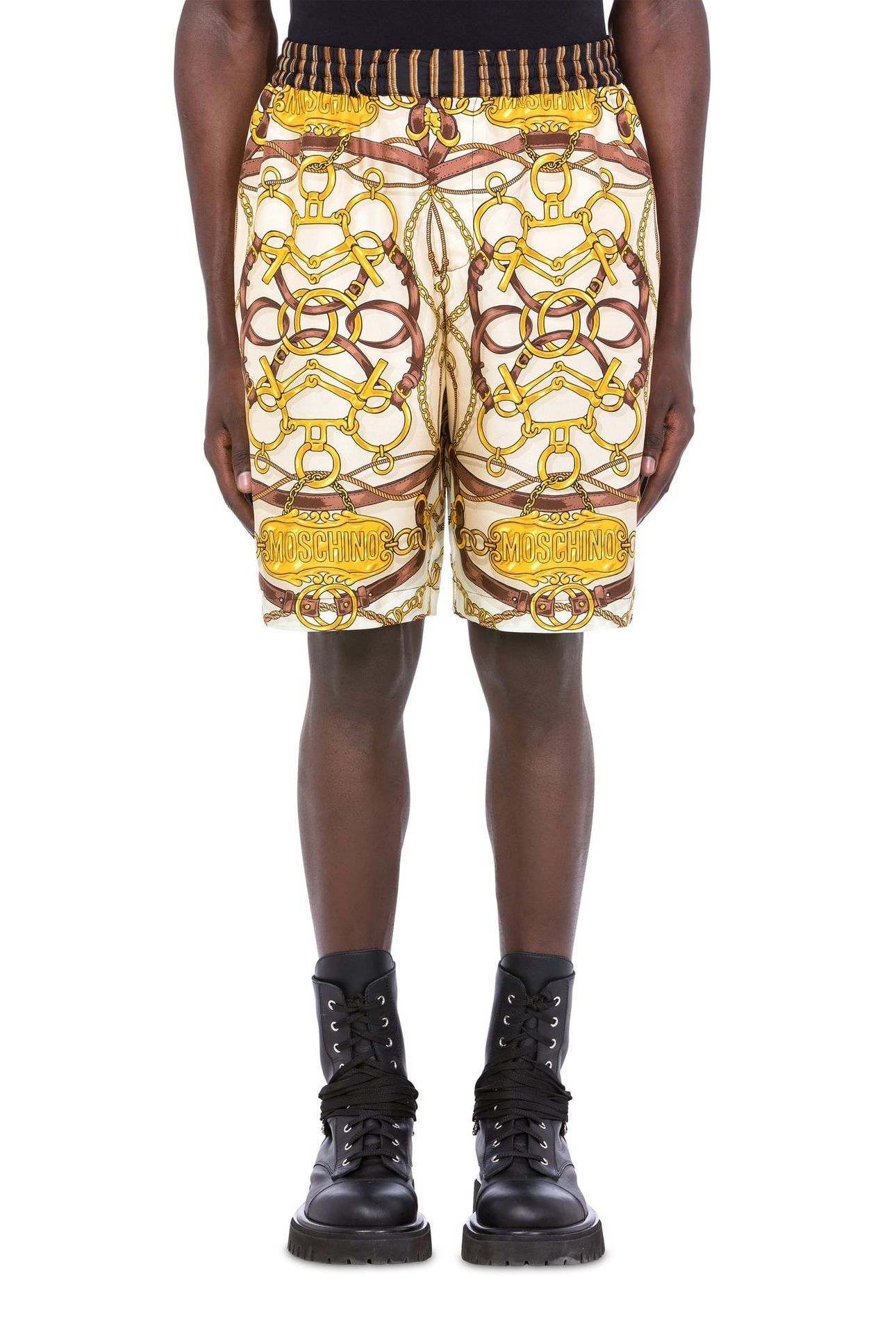 MILITARY TEDDY SCARF TWILL BERMUDA SHORTS WHITE 1
