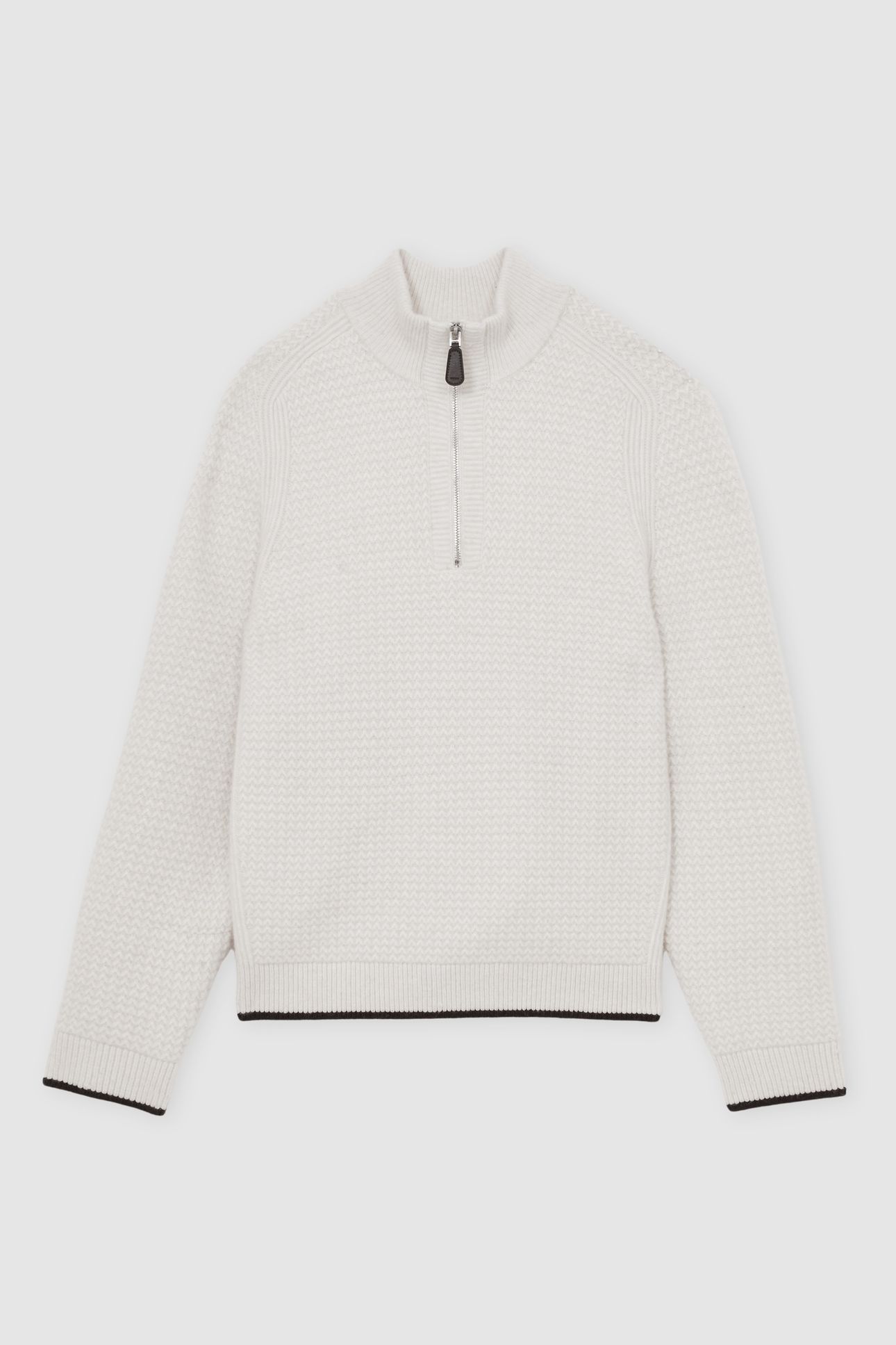 LS HALF ZIP BRUSHED RIBBED JUMPER WINTER WHITE 4