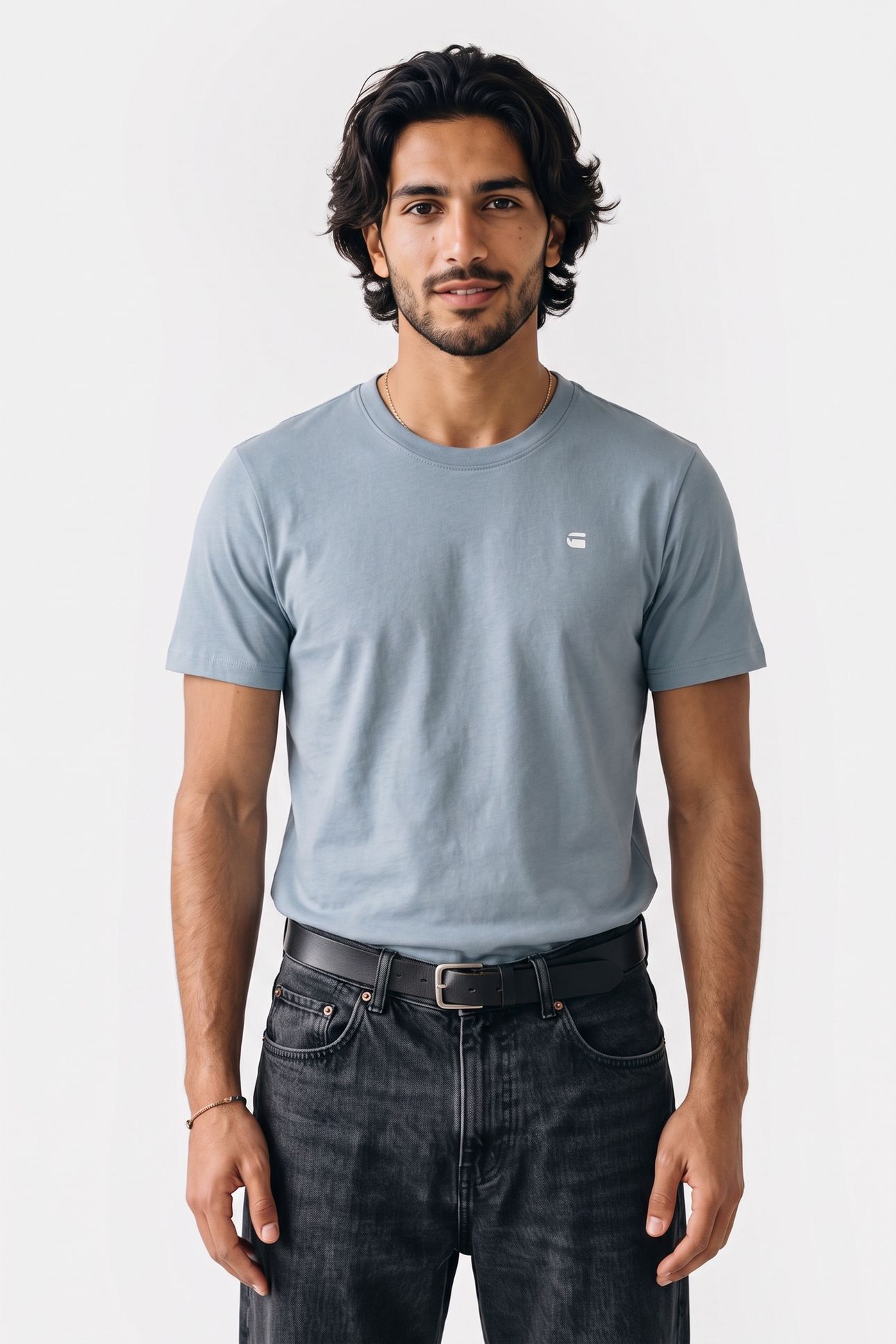CHEST LOGO SLIM T-SHIRT LIGHT/PASTEL BLUE 1