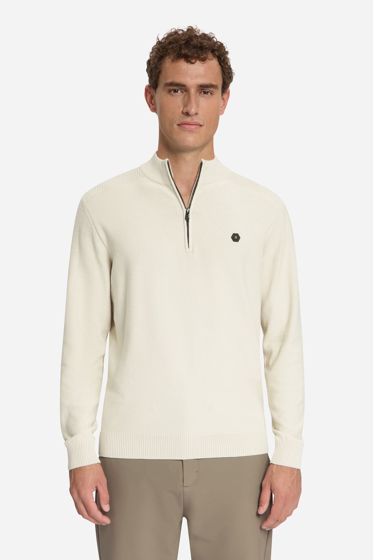 PULLOVER HALF ZIP SHOULDER DETAIL STONE 3