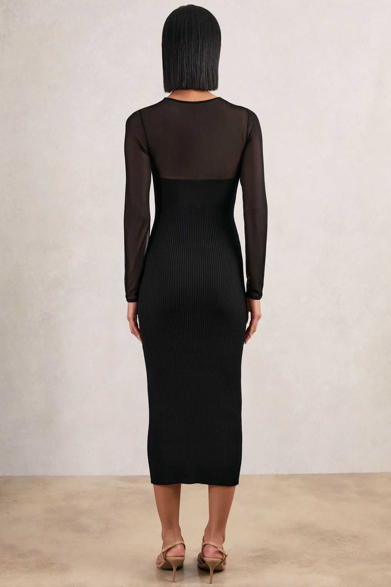 SHEER KNITTED DRESS BLACK 2