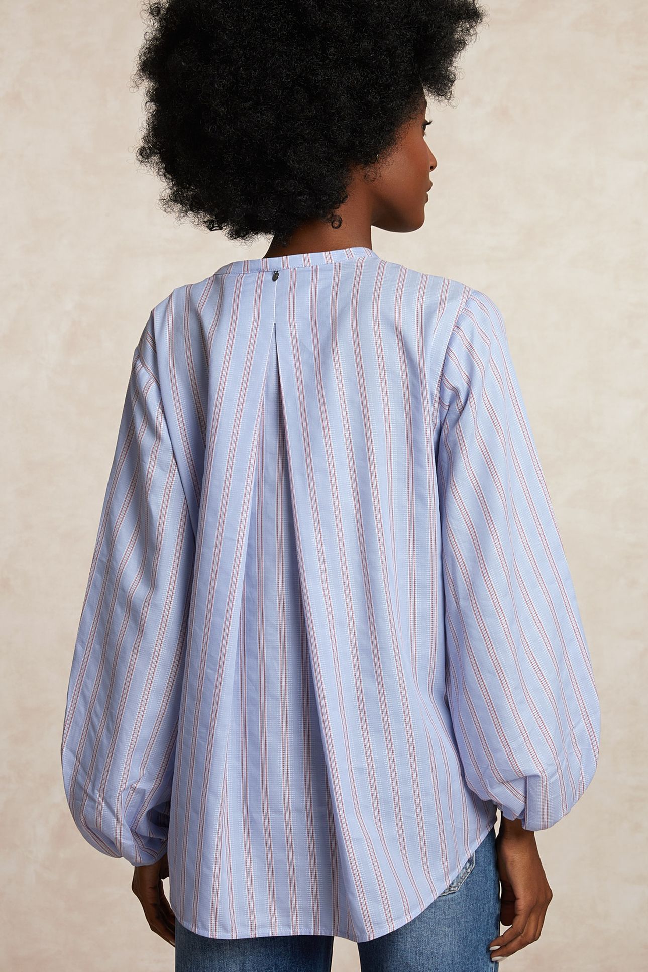 STRIPED OVERSIZED BLOUSE LONG SLEEVES RED/BLUE 3