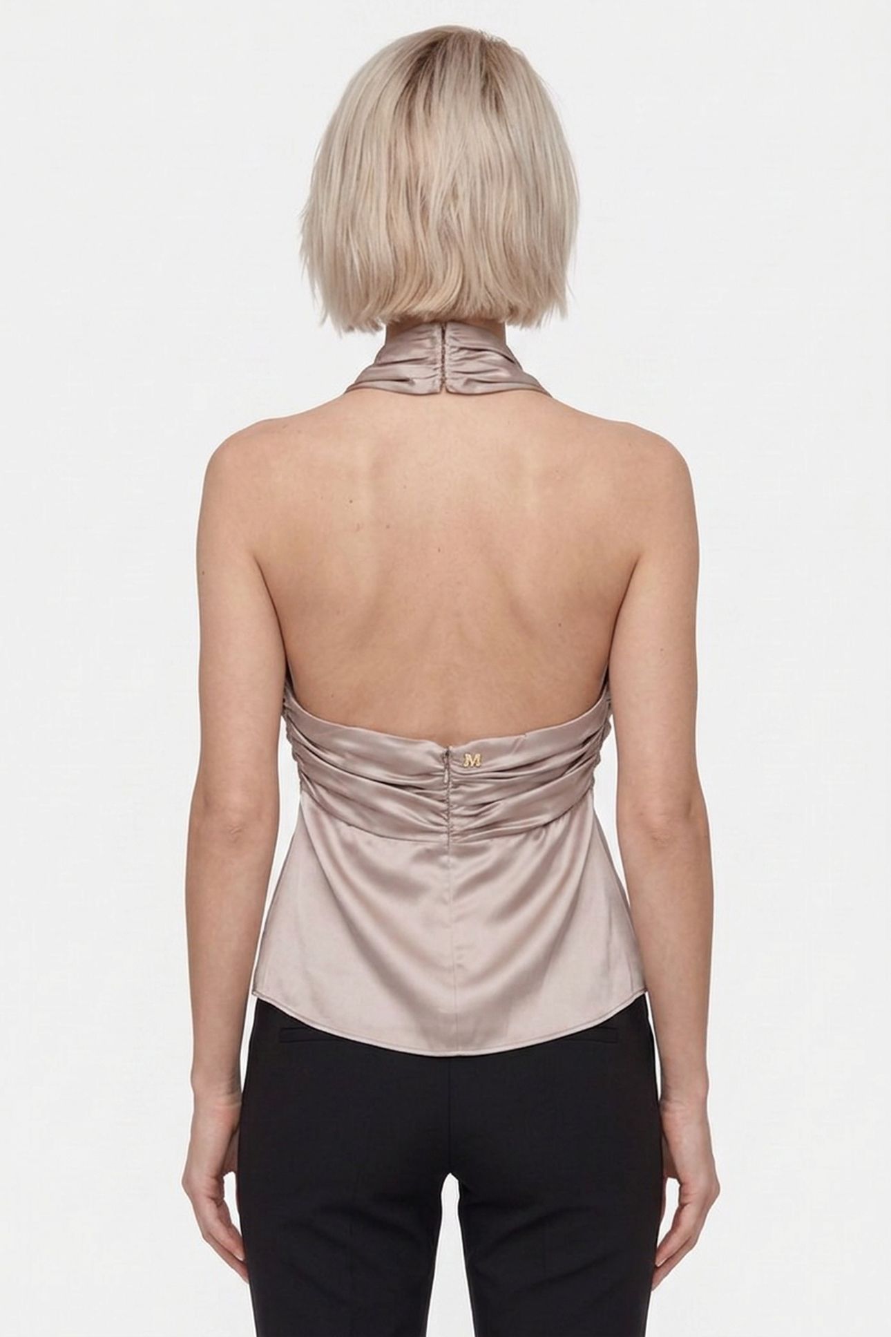 ARETHA HALTER KNOT T VELVET TAUPE 2