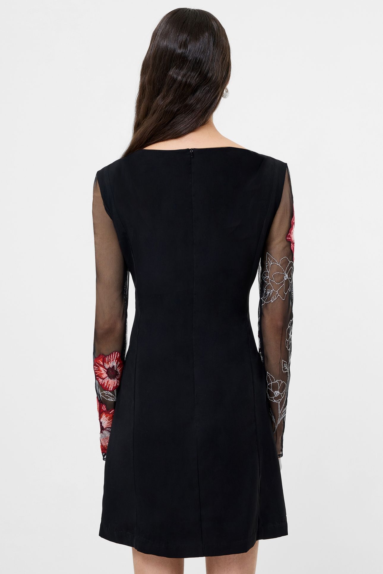 ASTRIDA DARCY CREPE DRESS BLACK FLORAL MULTI 2
