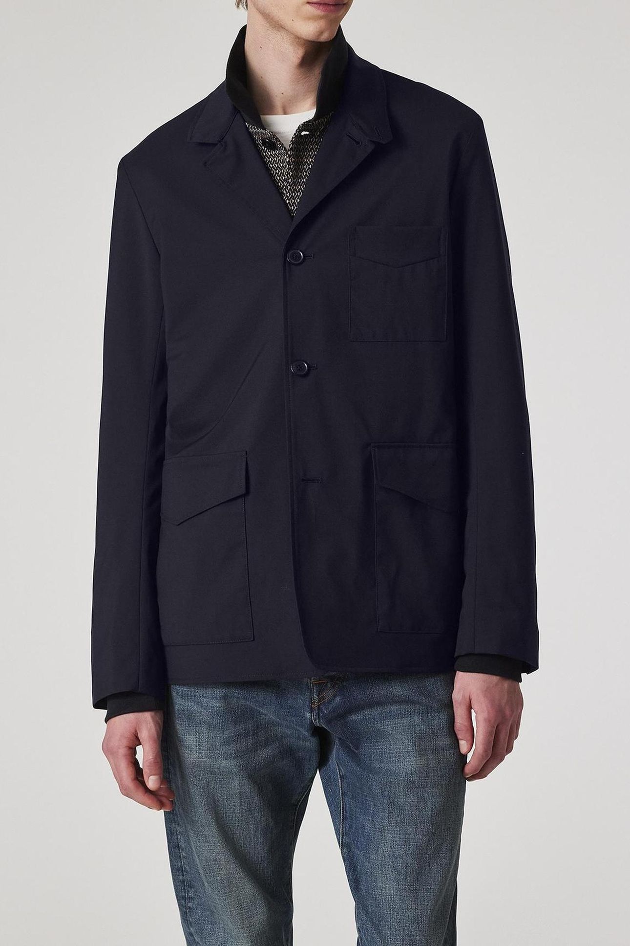 MENS 4BTN CASUAL JKT VERY DARK NAVY 1