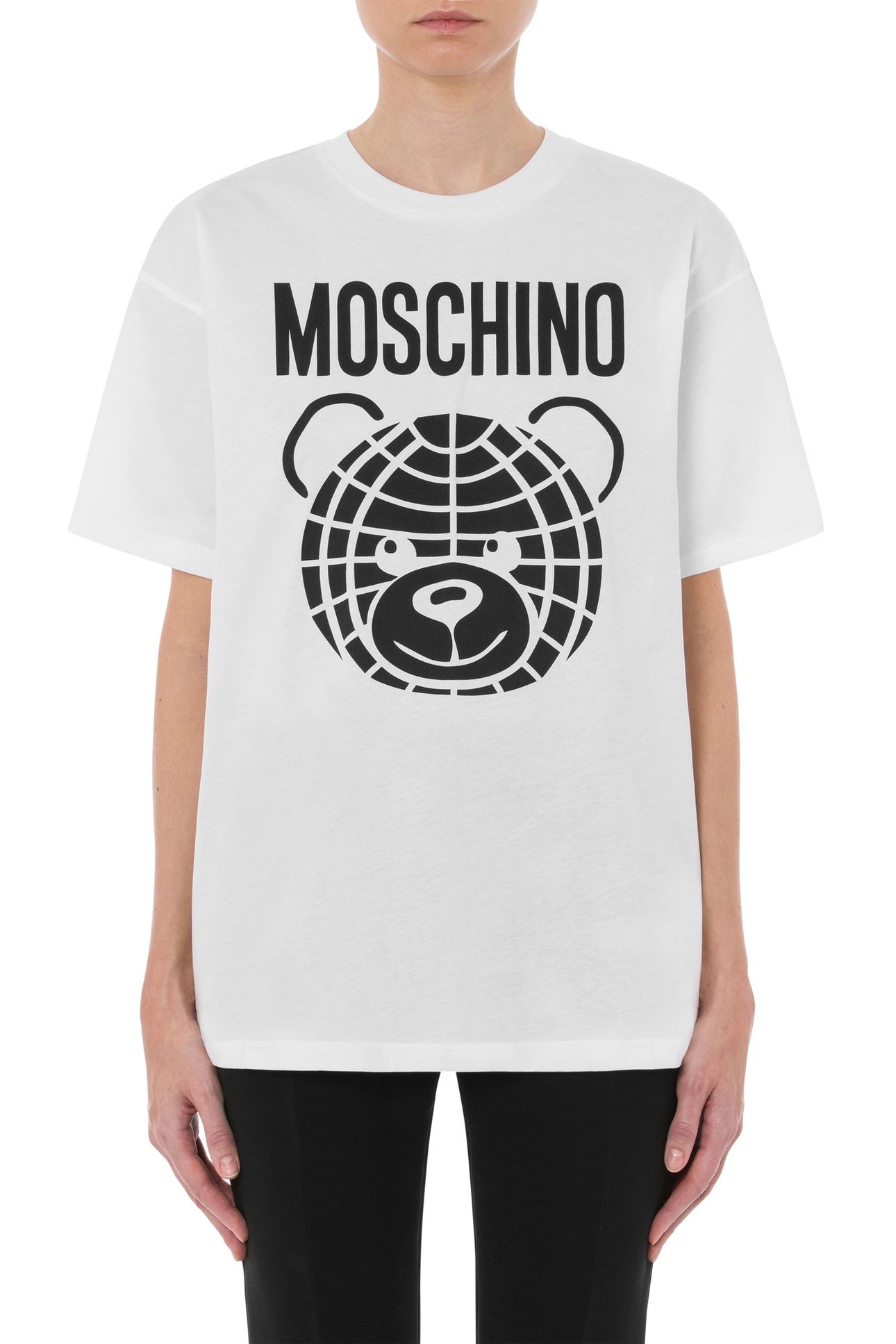 MOSCHINO TEDDY BEAR ORGANIC JERSEY T-SHIRT WHITE 1